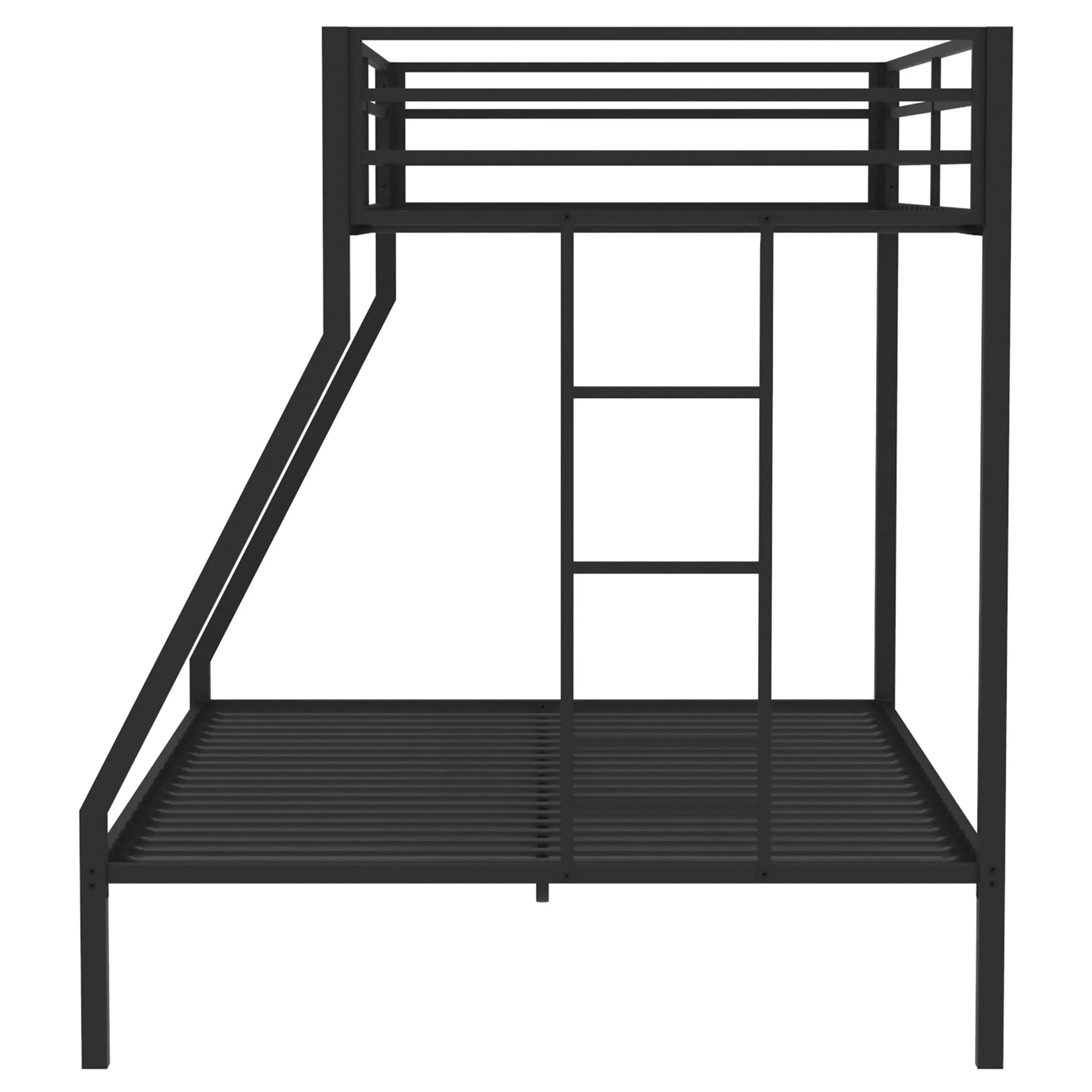 Alevera Metal Twin Over Full Bunk Bed with Ladder Black - Image 6