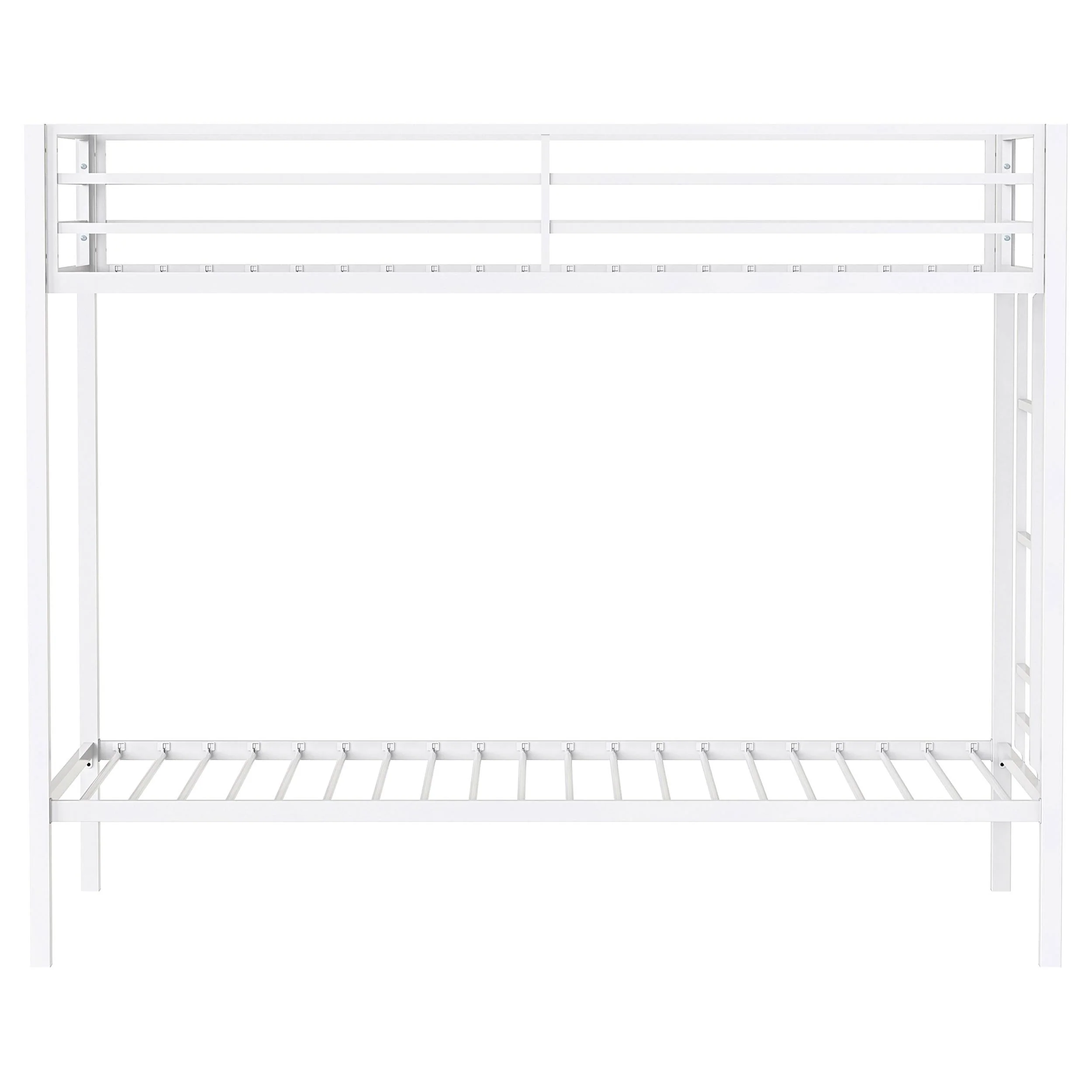 Alevera Metal Twin Over Twin Bunk Bed with Ladder White - Image 4