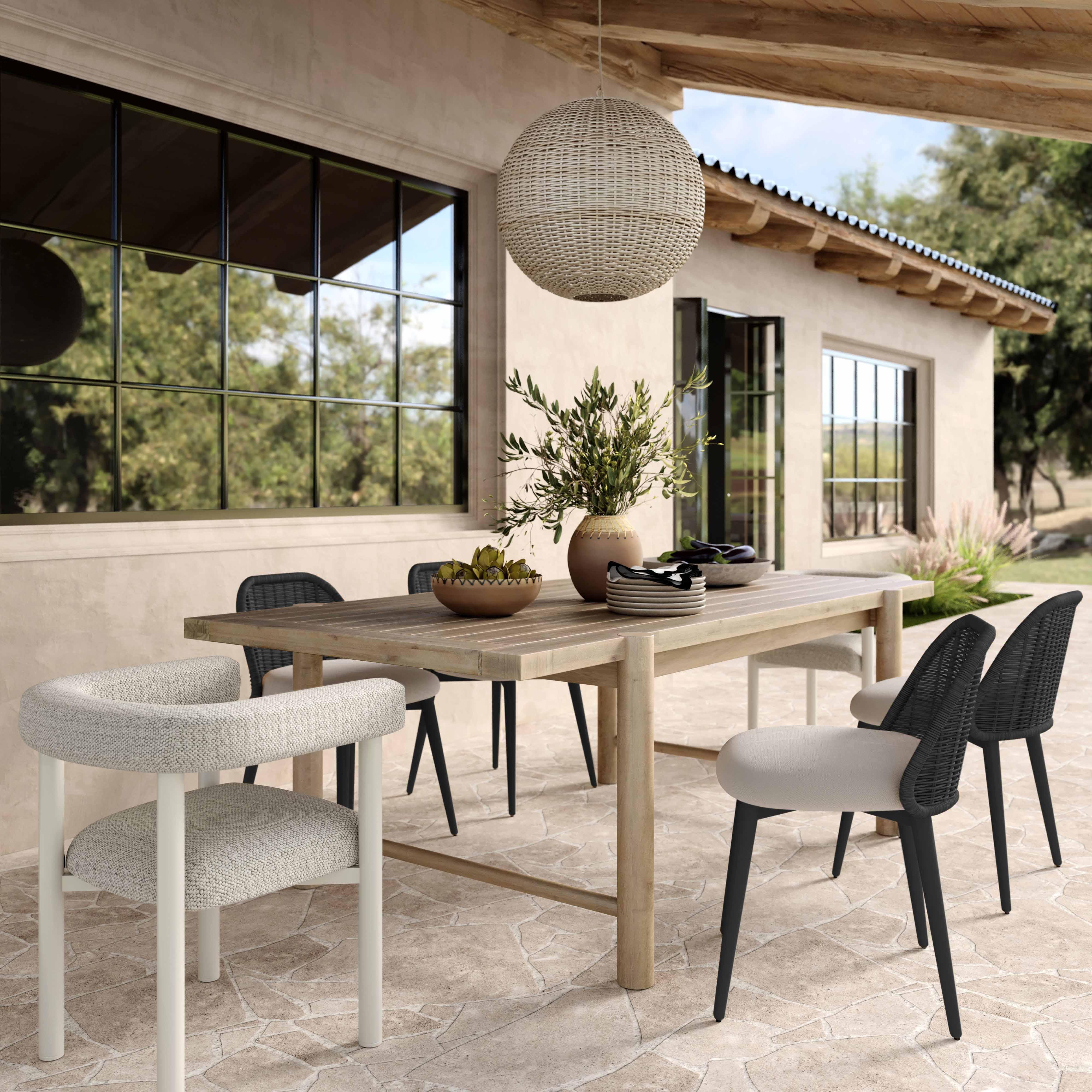 Alexa Rattan Performance Fabric Dining Chair - Image 9