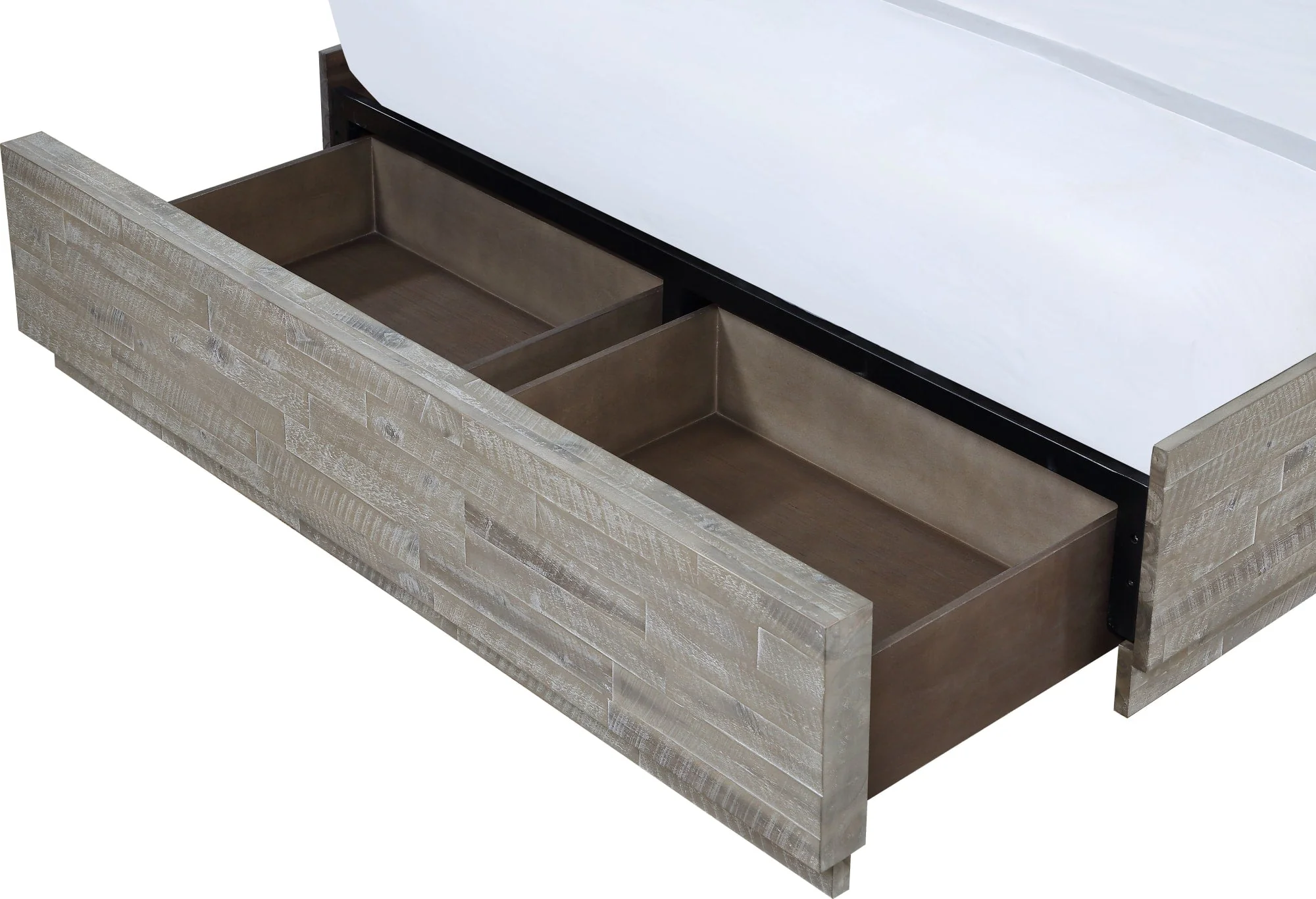 Alexandra Rustic Latte California King Solid Wood Storage Bed - Image 7