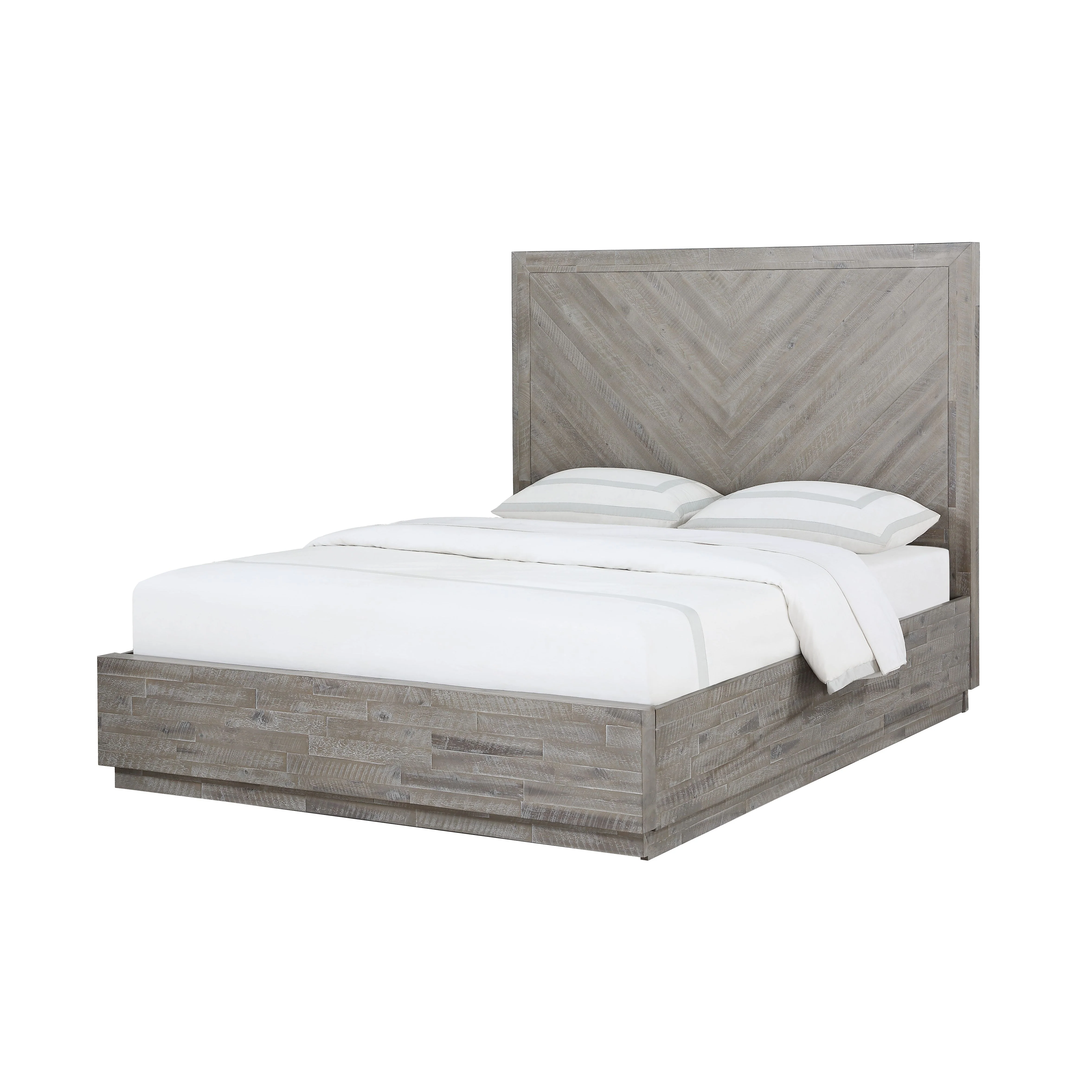 Alexandra Solid Wood Full Platform Bed in Rustic Latte - Image 3