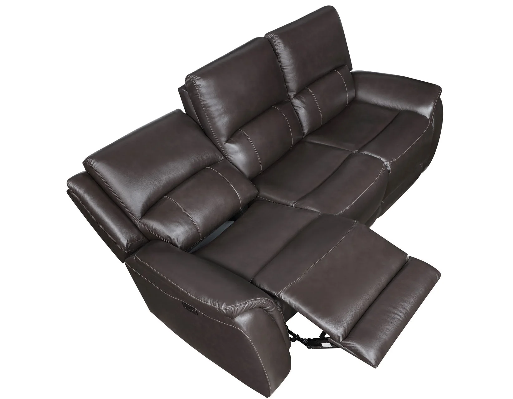 Alexandria Chocolate 3-Piece Top-Grain Leather Power Reclining Set - Image 16