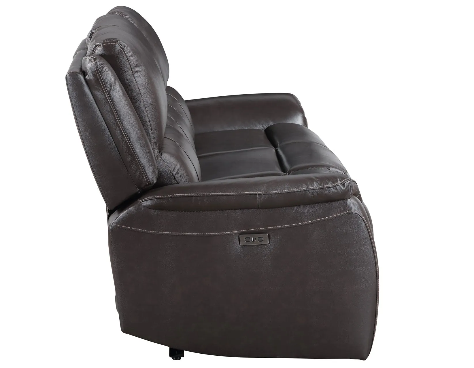 Alexandria Chocolate Power Leather Reclining Sofa - Image 8