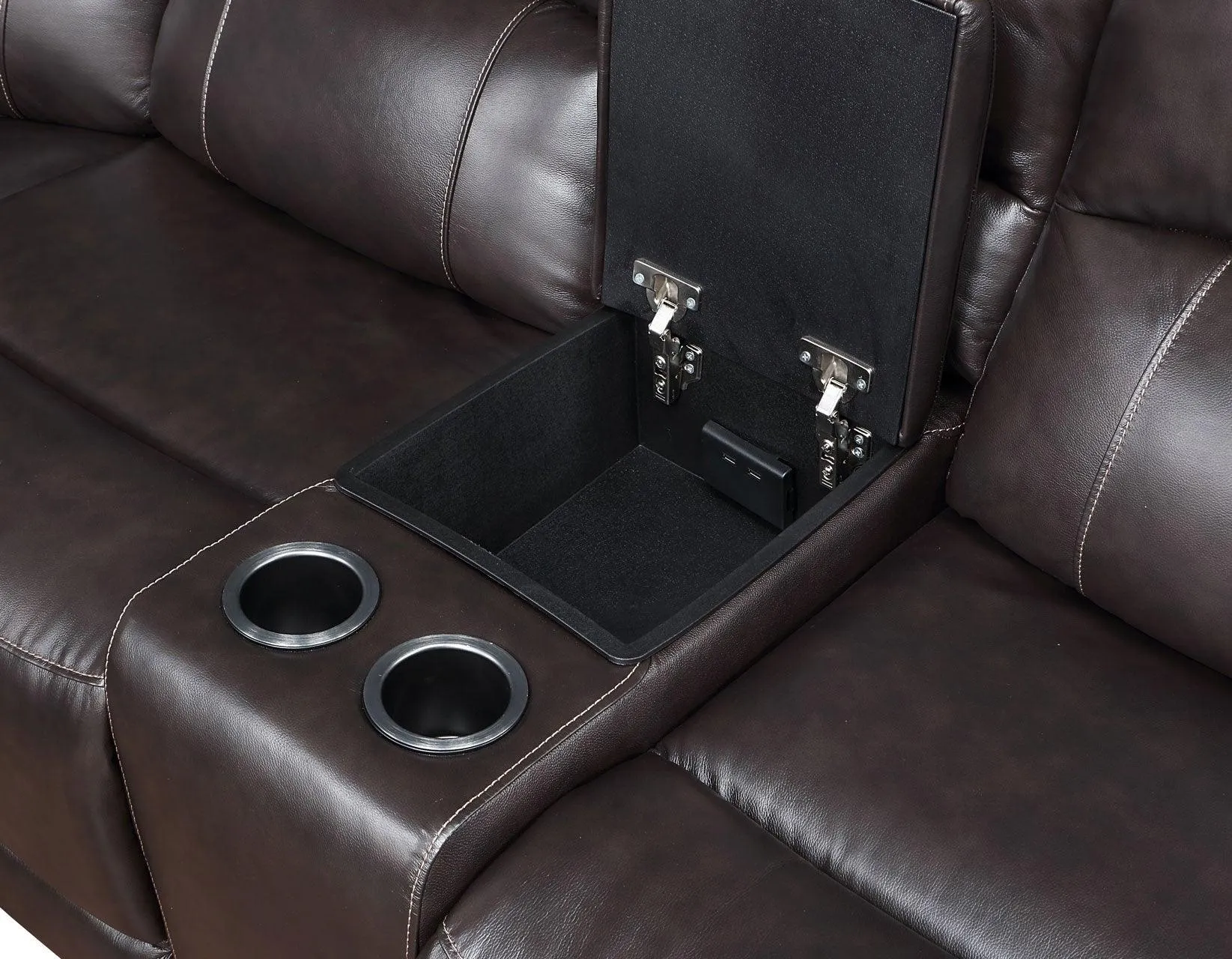 Alexandria Chocolate Top-Grain Leather 6-Piece Power Reclining Set - Image 10