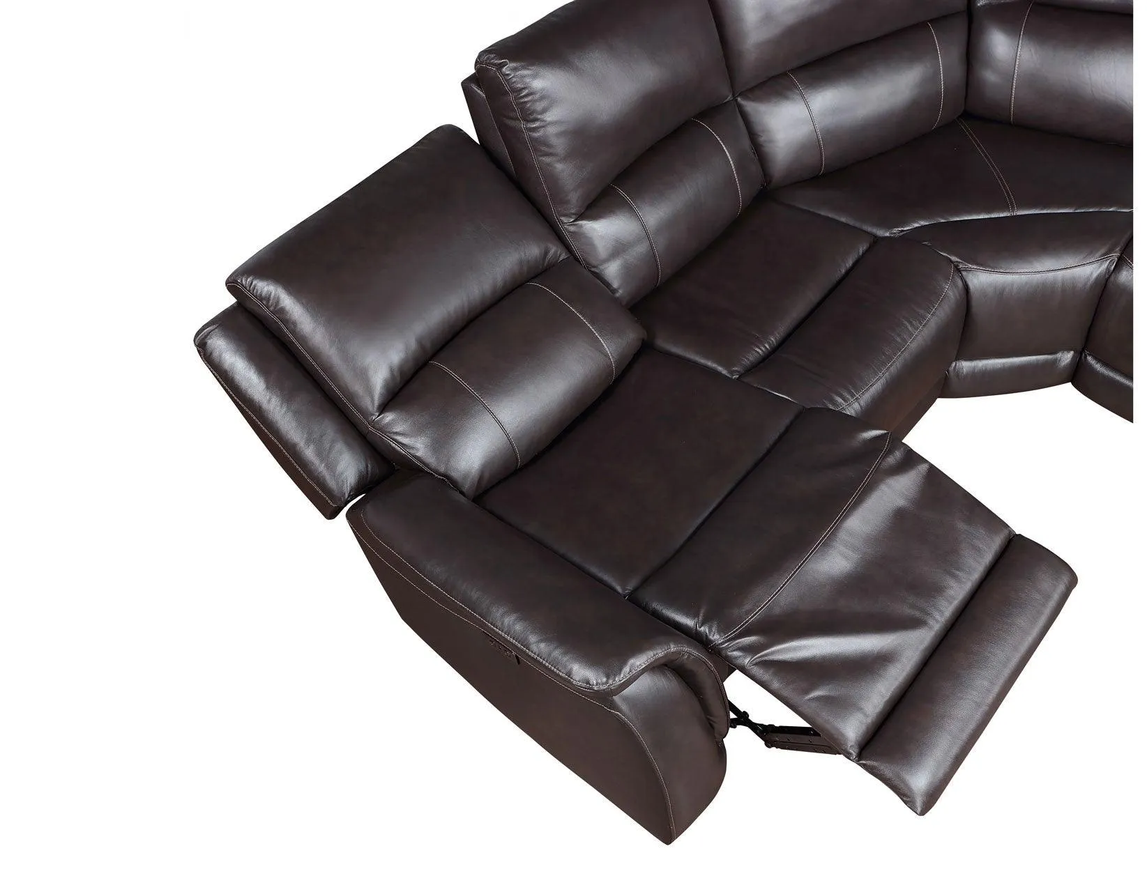 Alexandria Chocolate Top-Grain Leather 6-Piece Power Reclining Set - Image 12