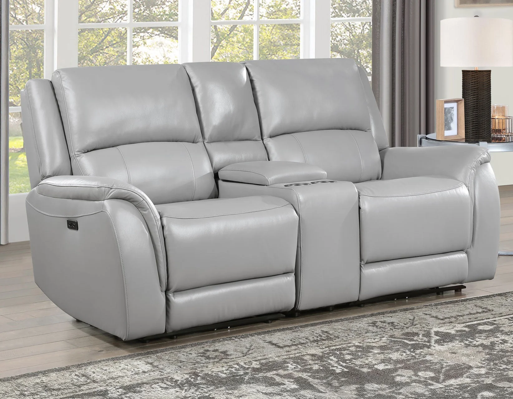 Alexandria Stone 3-Piece Top-Grain Leather Power Reclining Set - Image 7