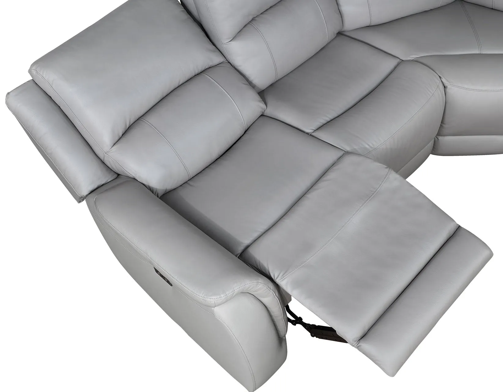 Alexandria Stone Top-Grain Leather 6-Piece Power Reclining Set - Image 9