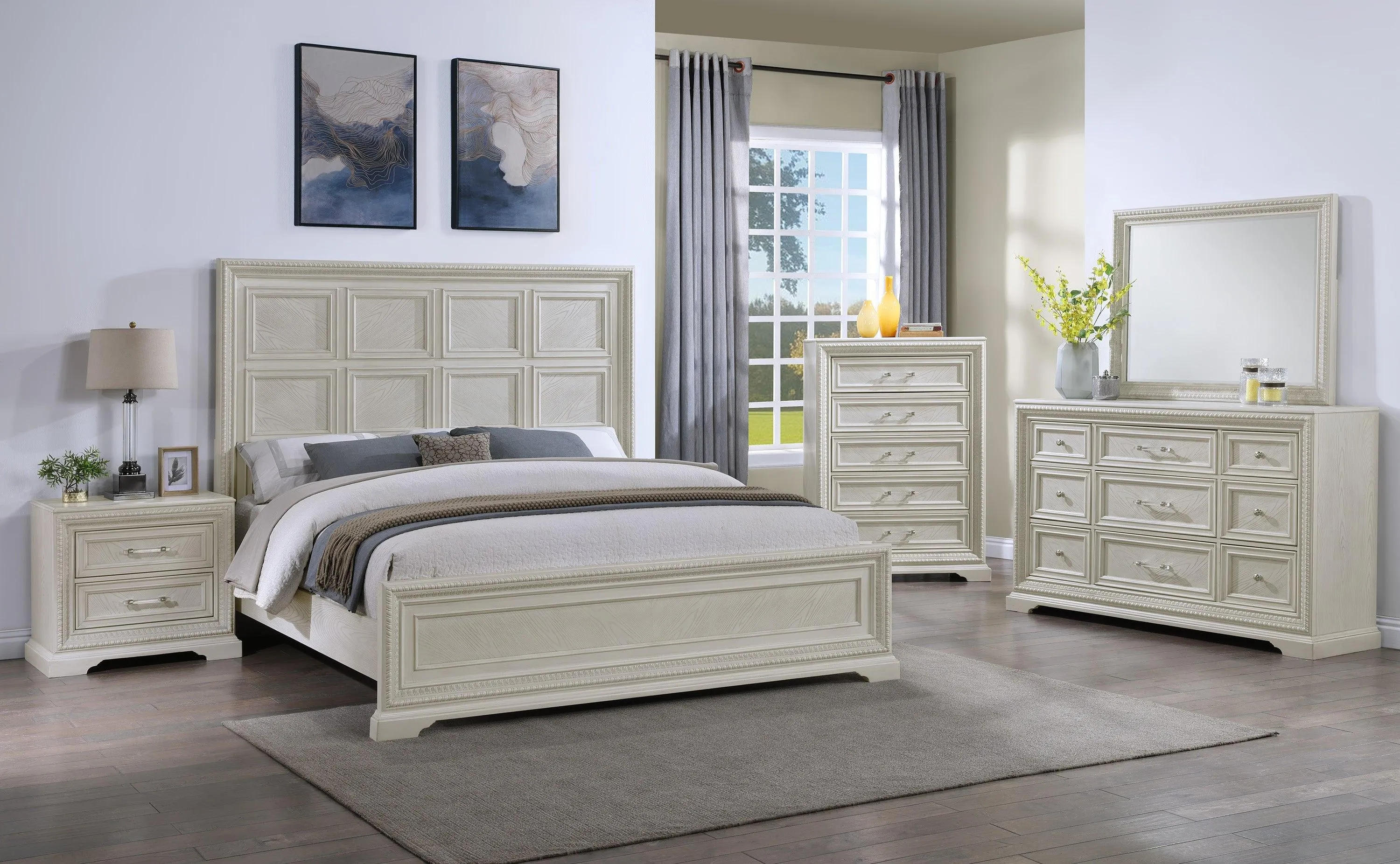 Alexandria Whitewash Dresser Mirror - Image 2