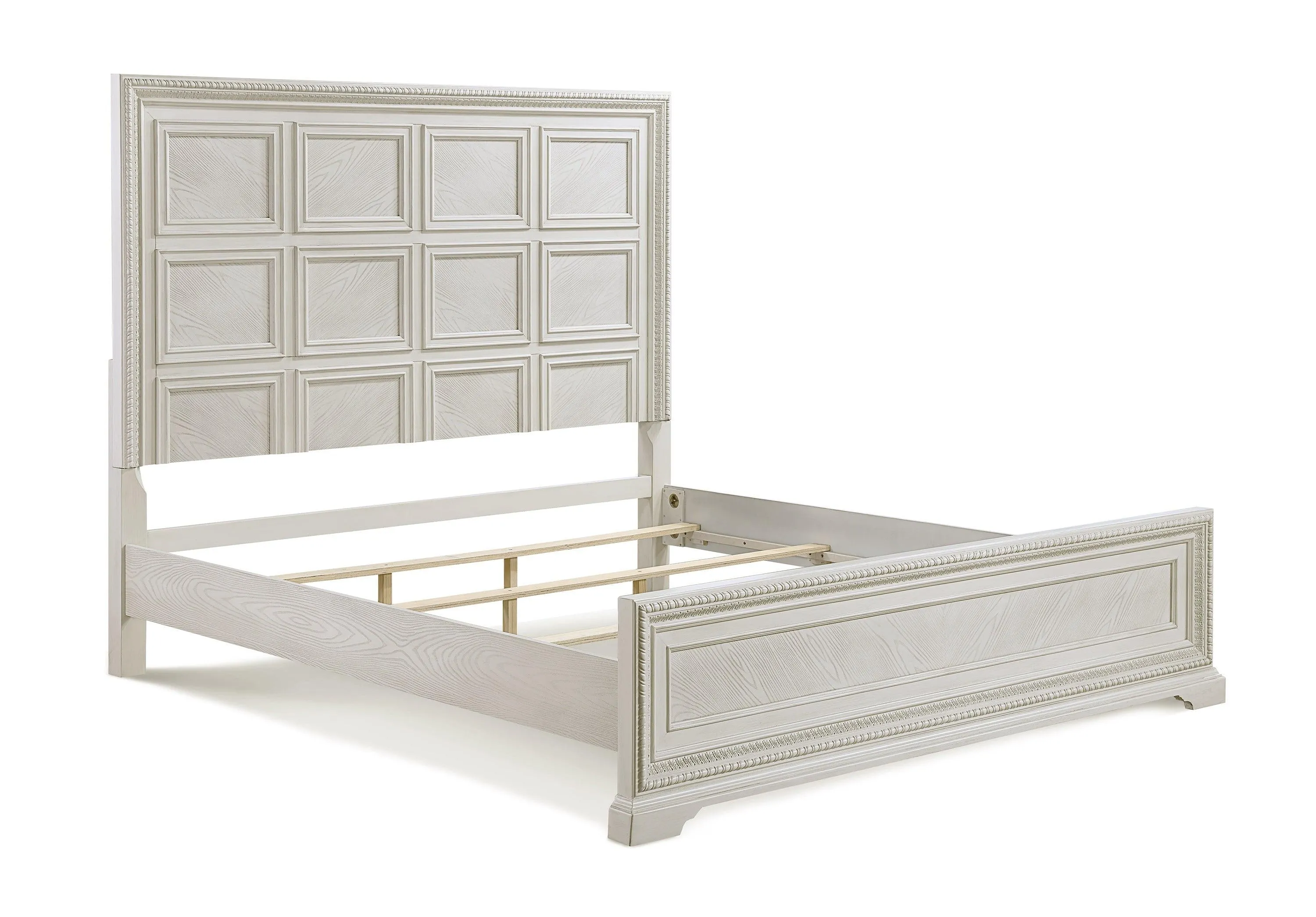 Alexandria Whitewash King Panel Bed - Image 4