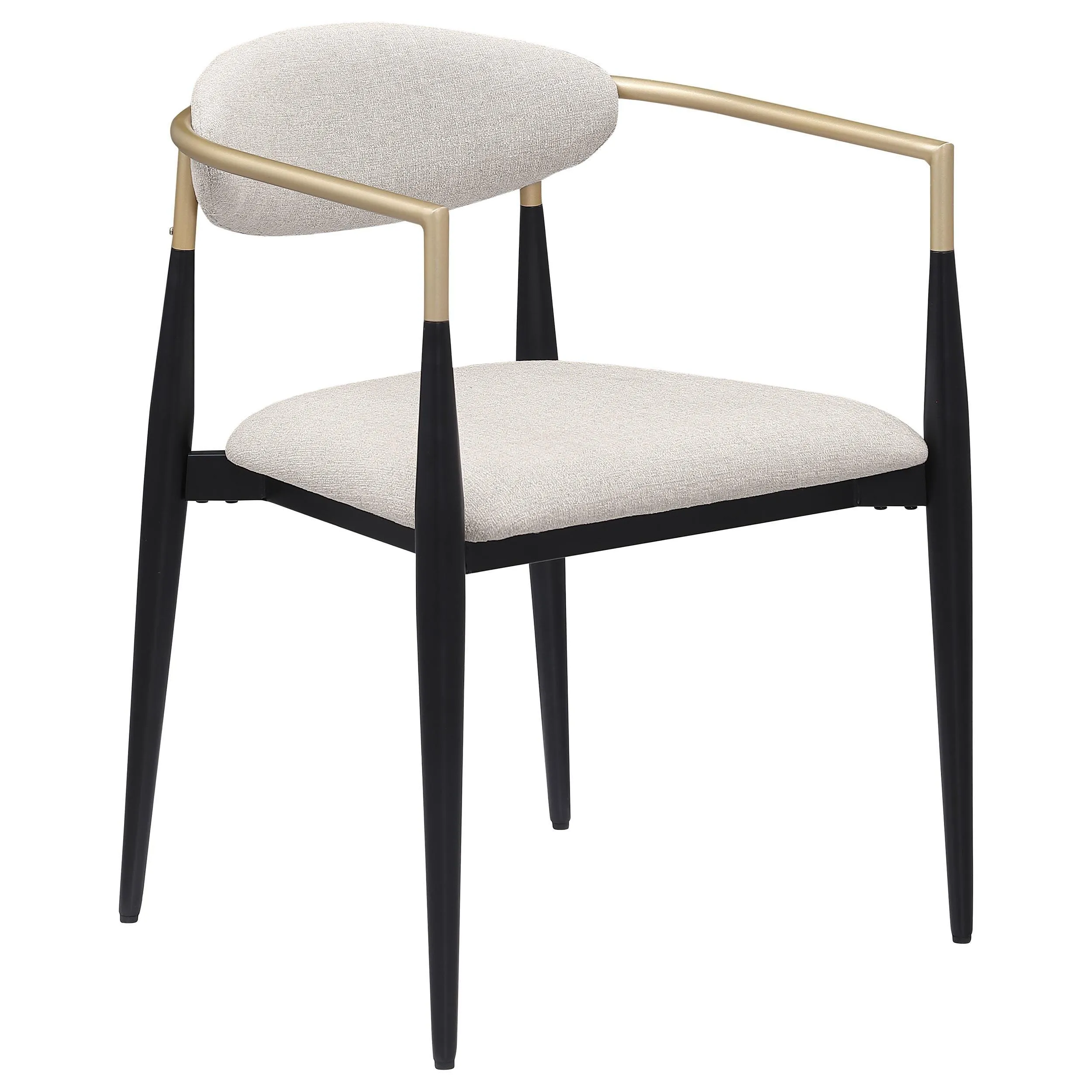 Alexis Upholstered Dining Arm Chair Beige (Set of 2) - Image 3