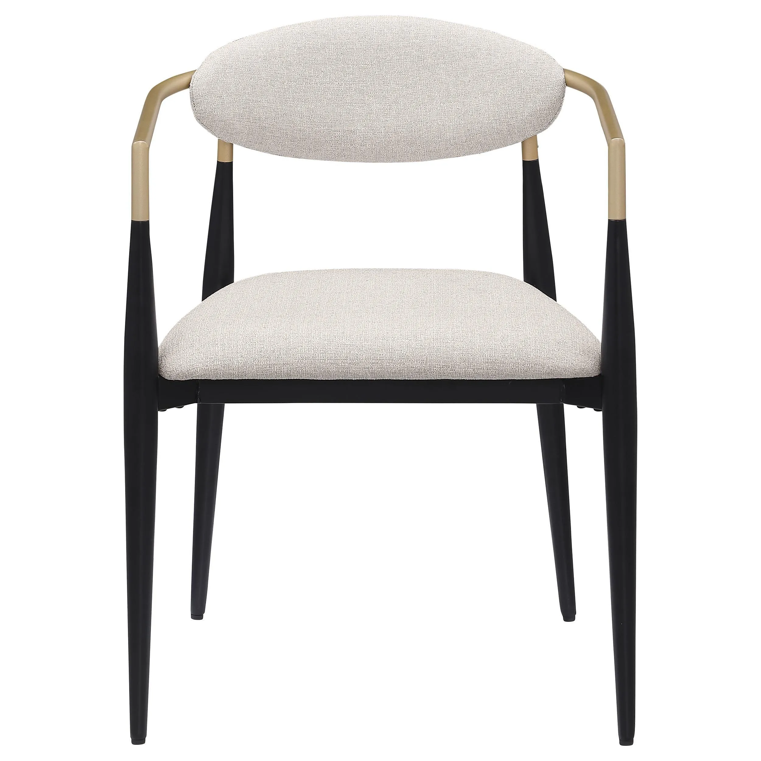 Alexis Upholstered Dining Arm Chair Beige (Set of 2) - Image 4
