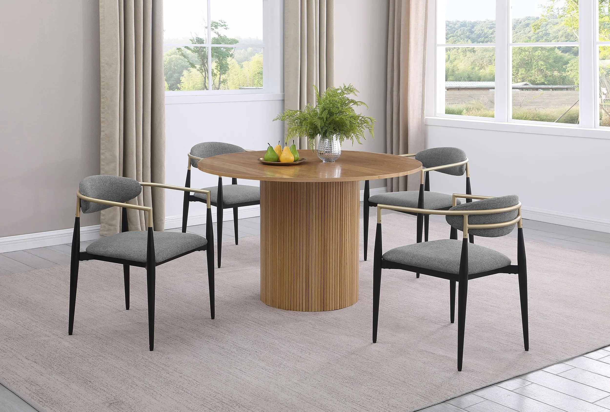 Alexis Upholstered Dining Arm Chair Grey (Set of 2) - Image 10