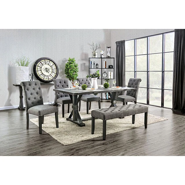 Alfred Antique Black Rustic 7-Piece Dining Room Set