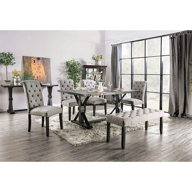 Alfred Antique Black Rustic 7-Piece Dining Room Set - Image 2