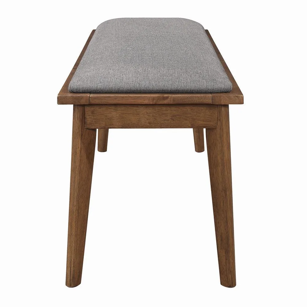 Alfredo Gray/Natural Walnut Upholstered Dining Bench - Image 3