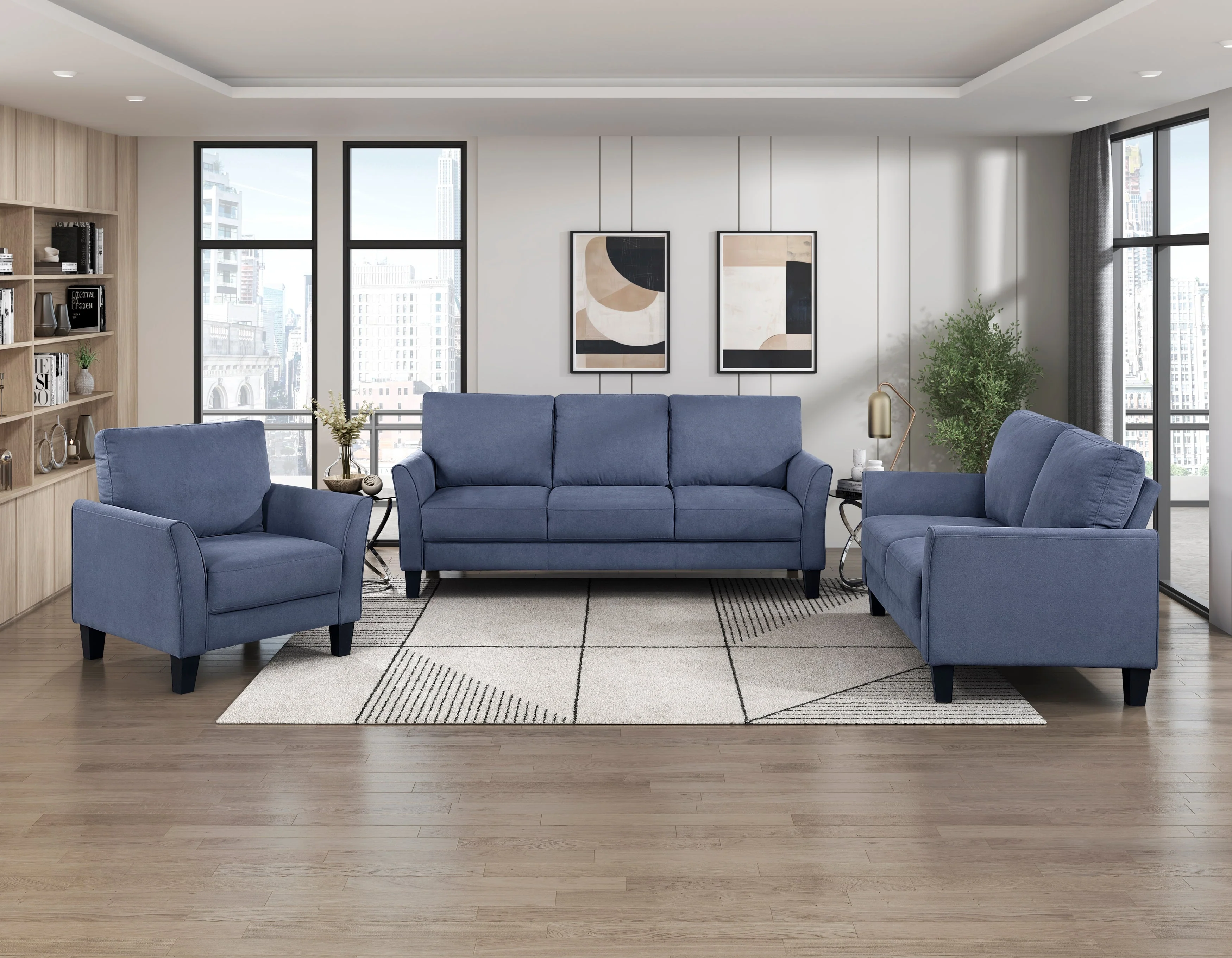 Aliana Blue Loveseat - Image 9
