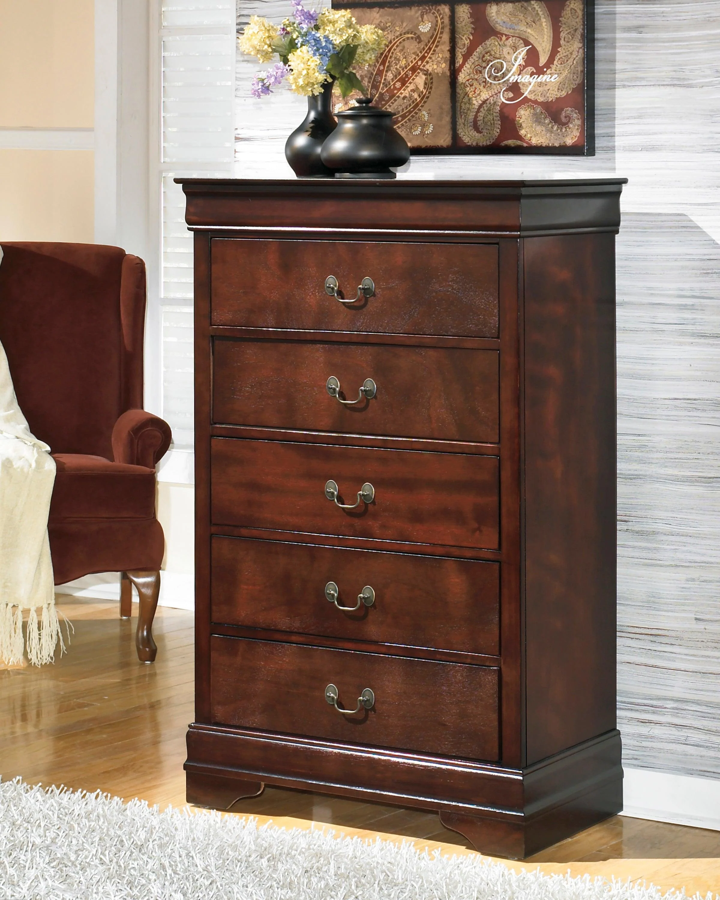 Alisdair Reddish Brown Sleigh Bedroom Set - Image 5