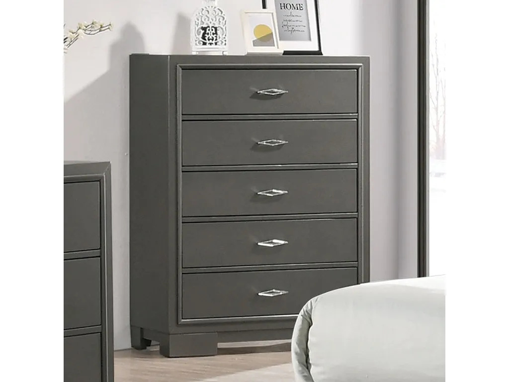 Alison Metallic Gray 5-Piece Queen Bedroom Set - Image 6