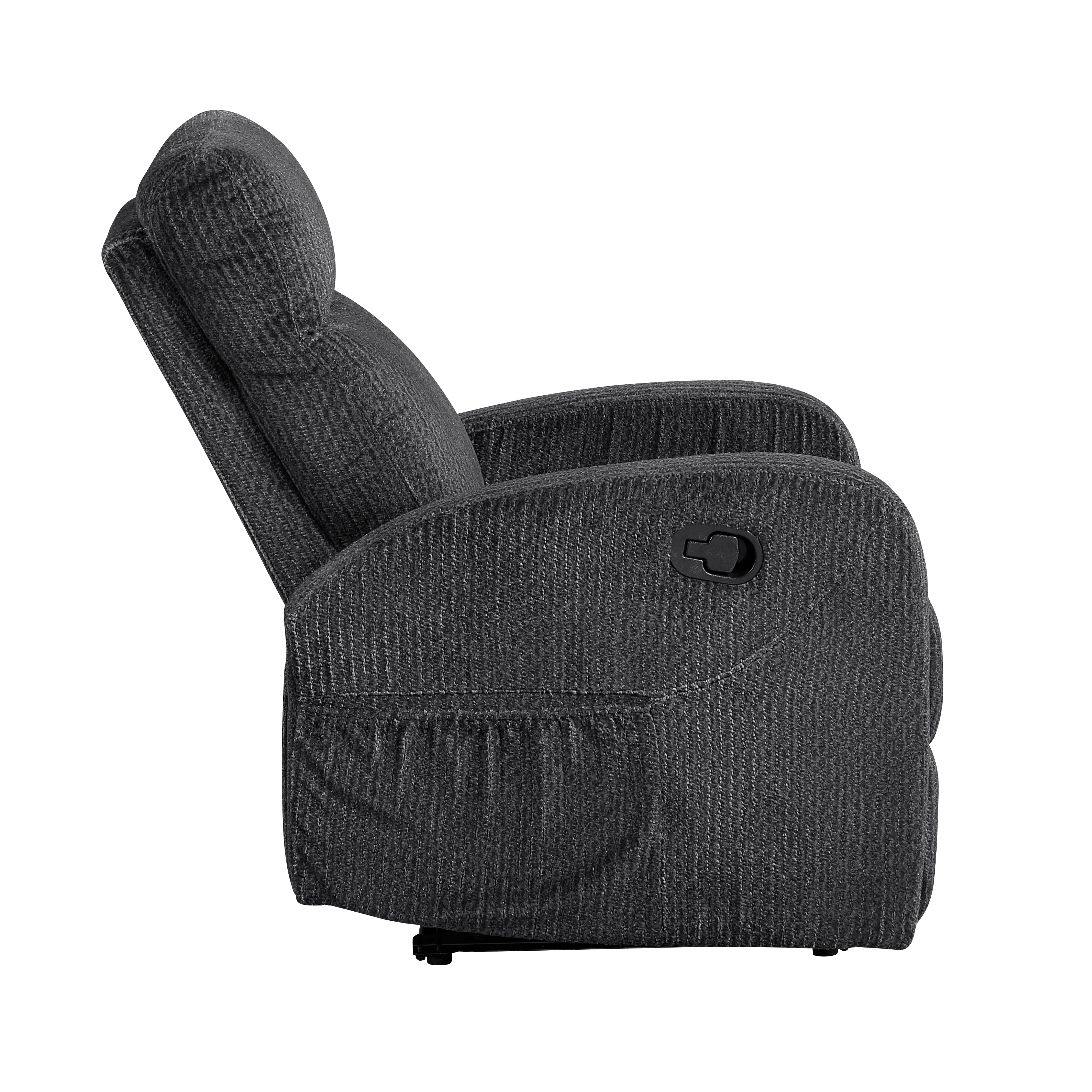 Allen Dark Gray Reclining Chair - Image 3