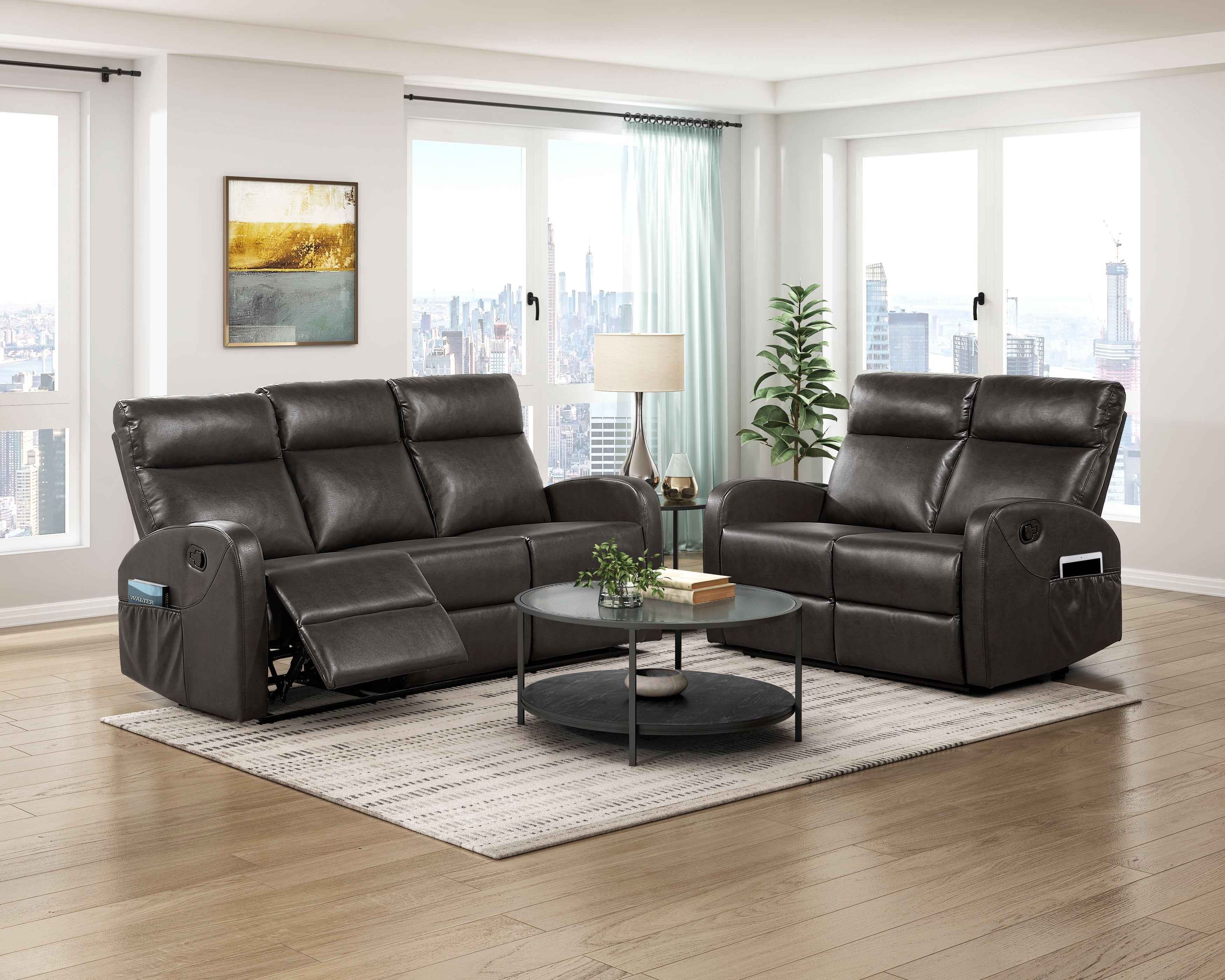 Allen Espresso Reclining Living Room Set - Image 21