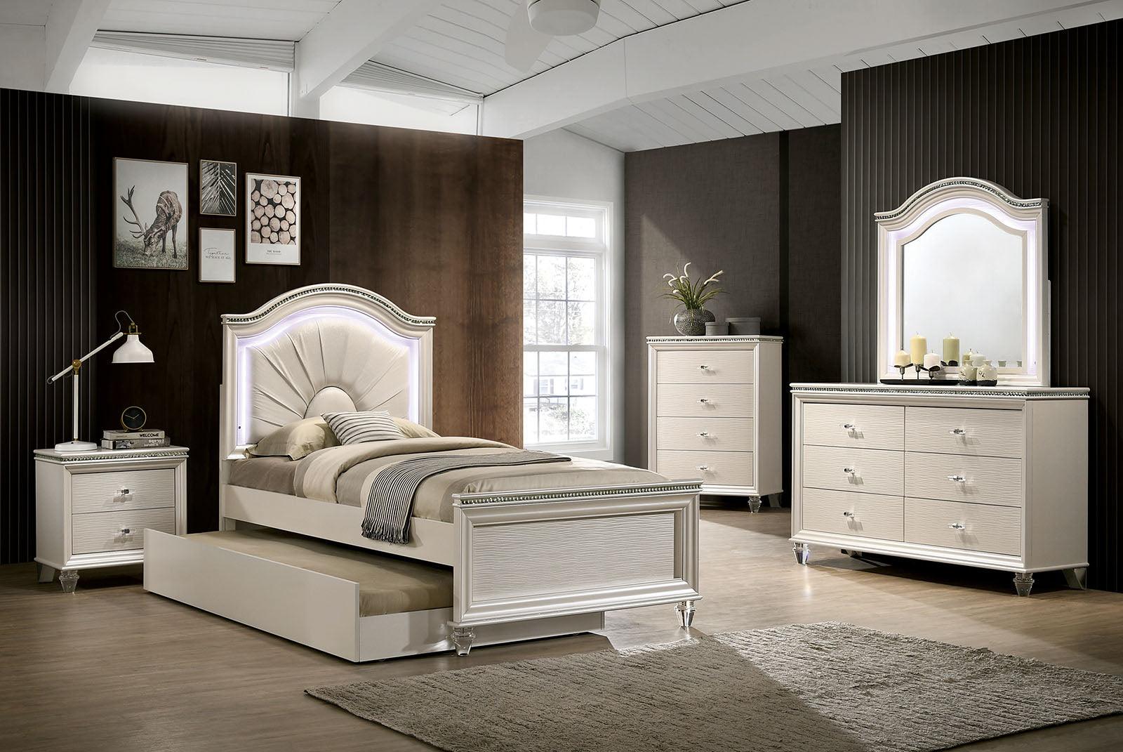 Allie Pearl White Twin Bed - Image 6