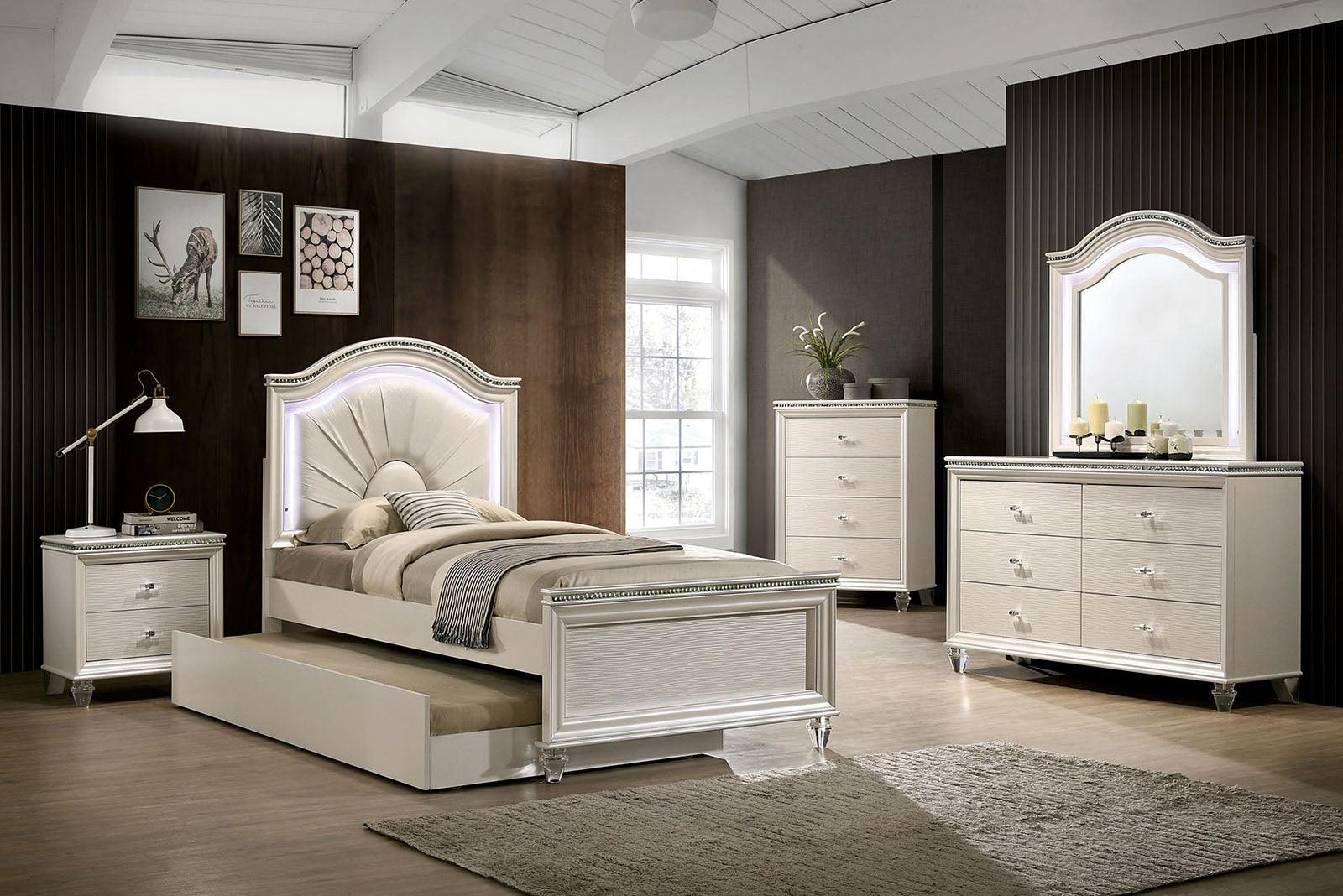 Allie Pearl White Twin Bed - Image 7