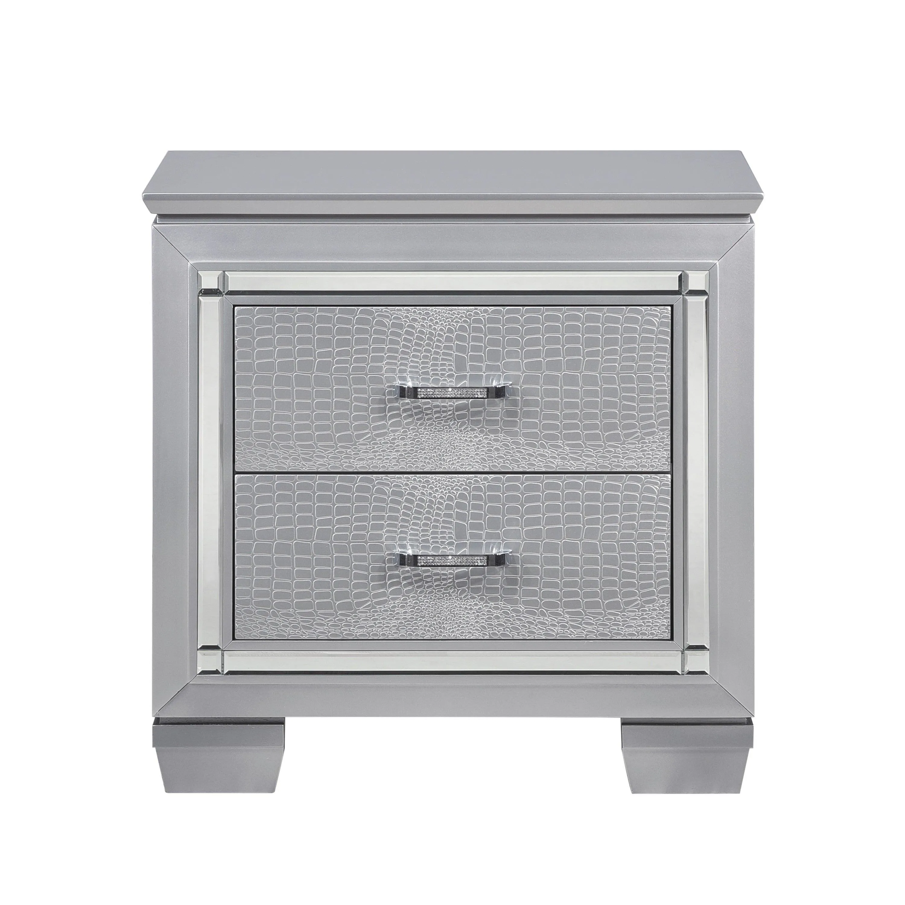 Allura Silver LED Upholstered Panel Bedroom Set - Image 6