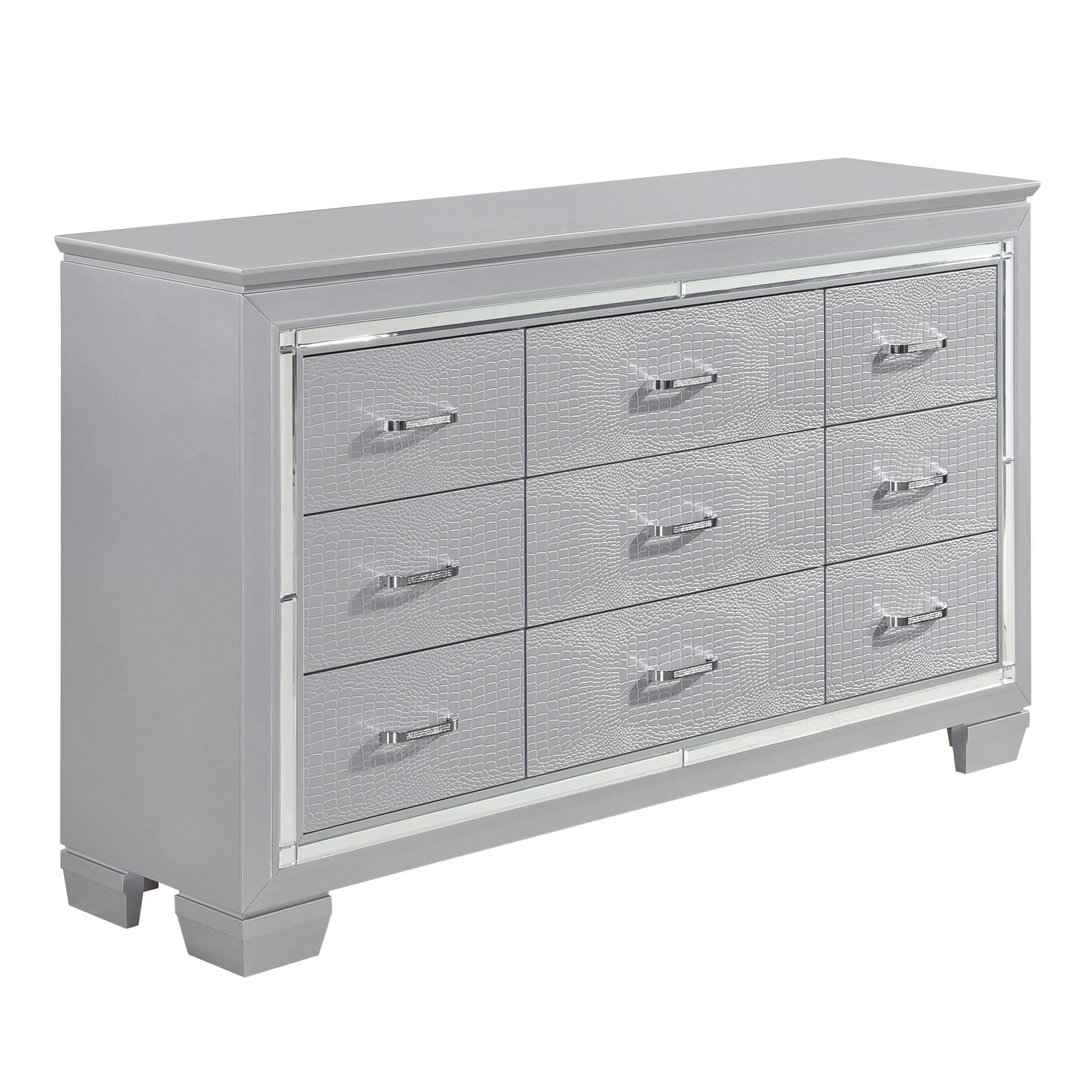 Allura Silver LED Upholstered Panel Youth Bedroom Set - Image 10