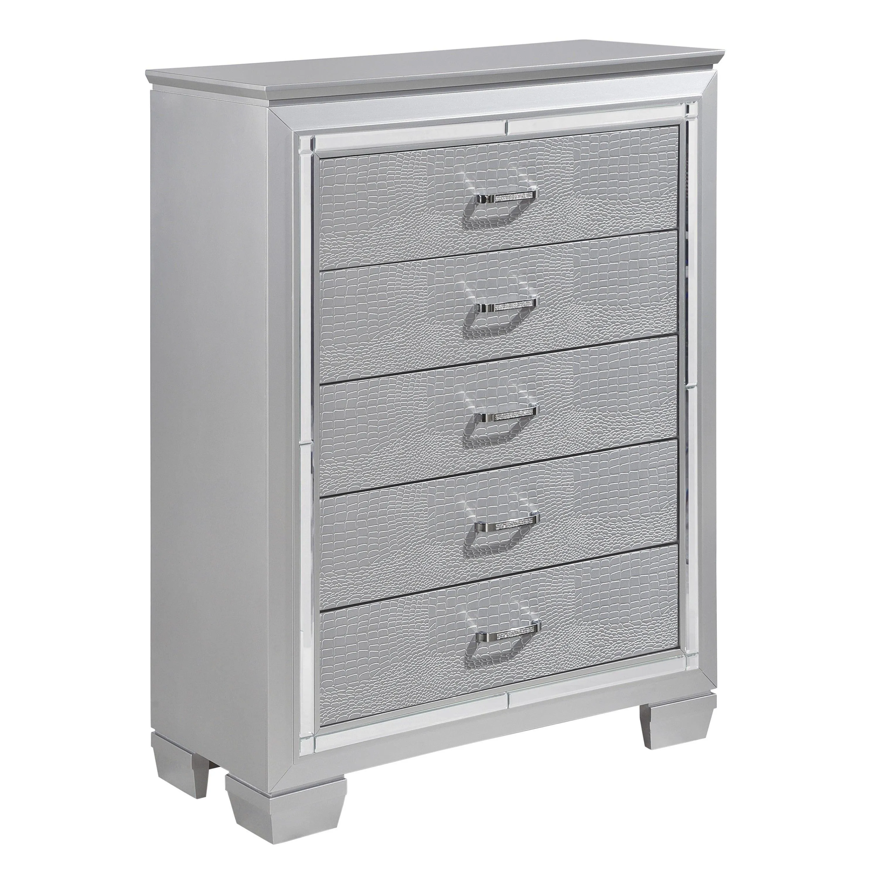 Allura Silver LED Upholstered Panel Youth Bedroom Set - Image 14