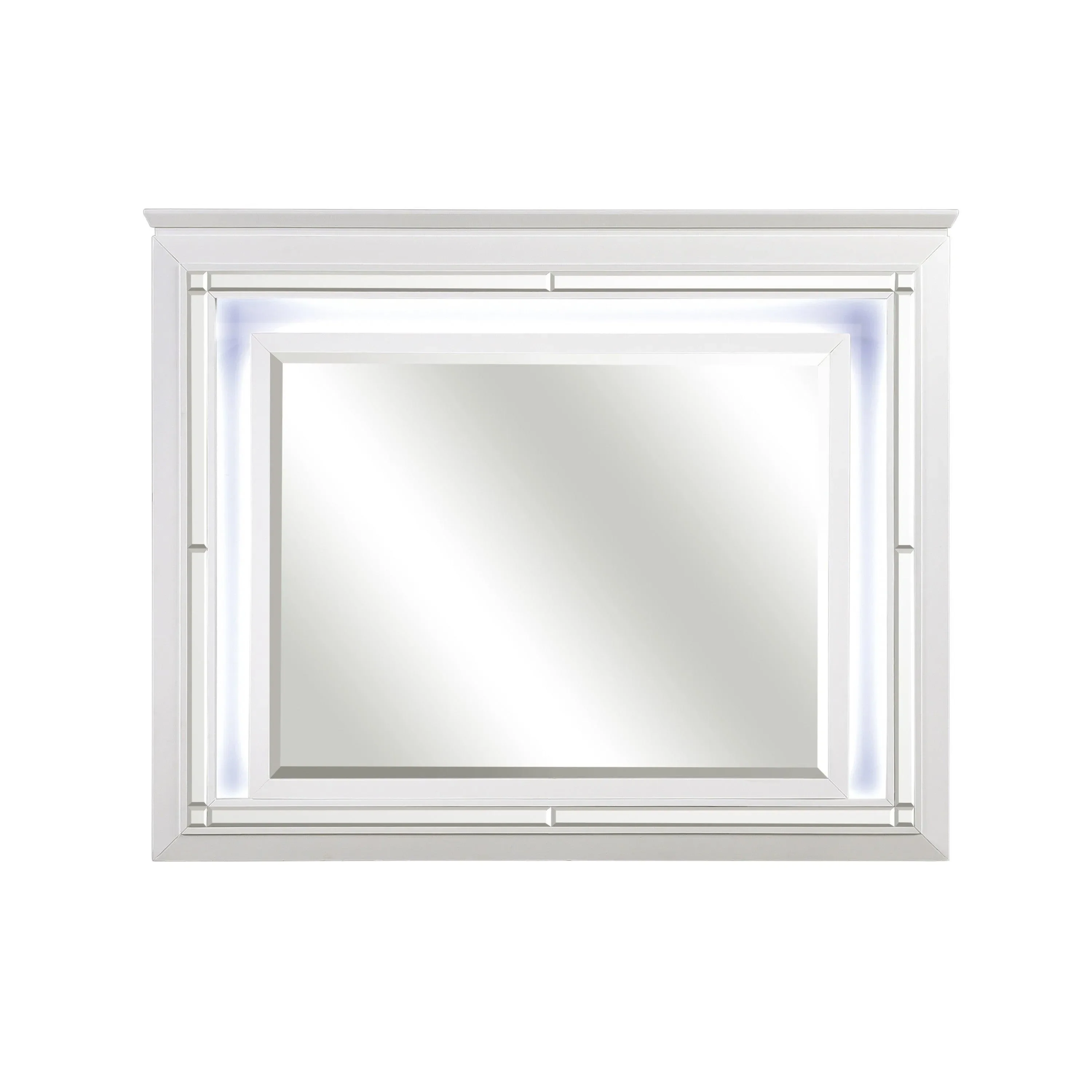 Allura White LED Upholstered Panel Bedroom Set - Image 11