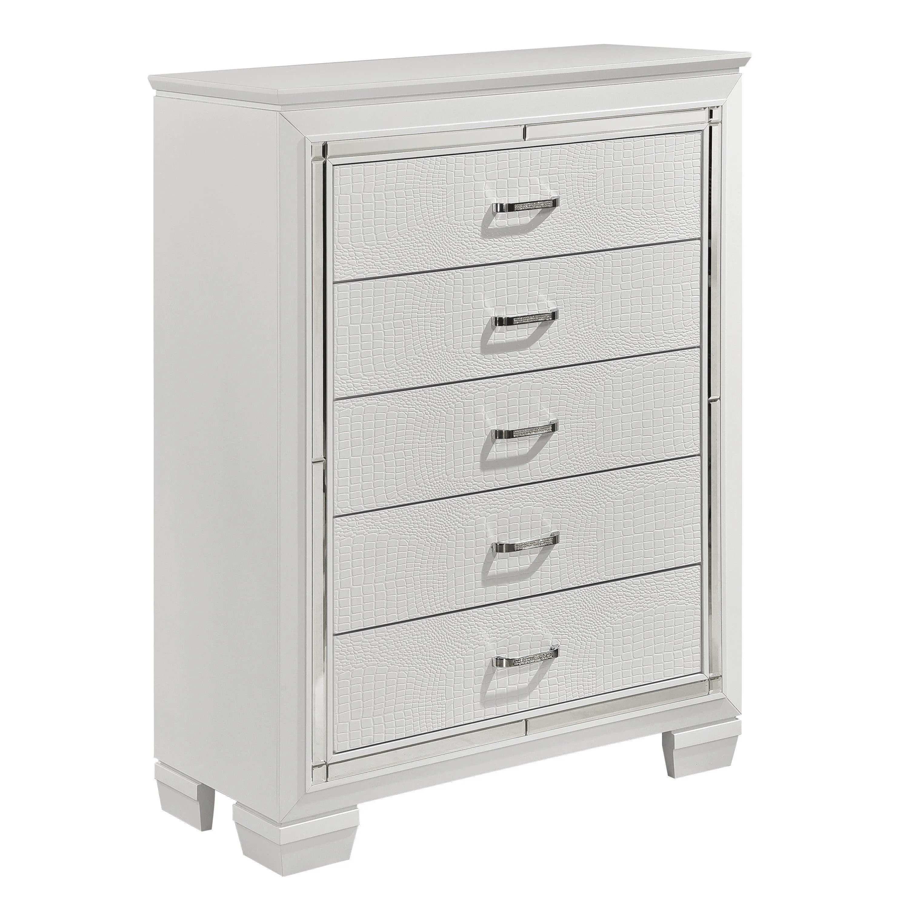 Allura White LED Upholstered Panel Bedroom Set - Image 13