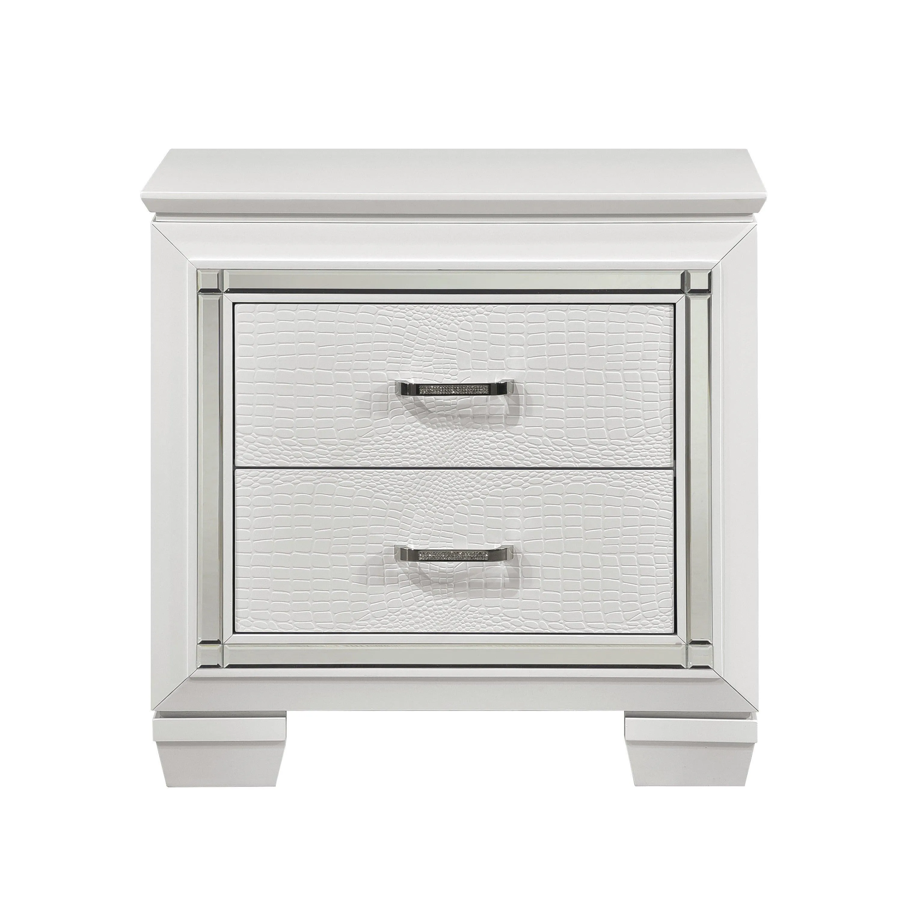 Allura White LED Upholstered Panel Bedroom Set - Image 6