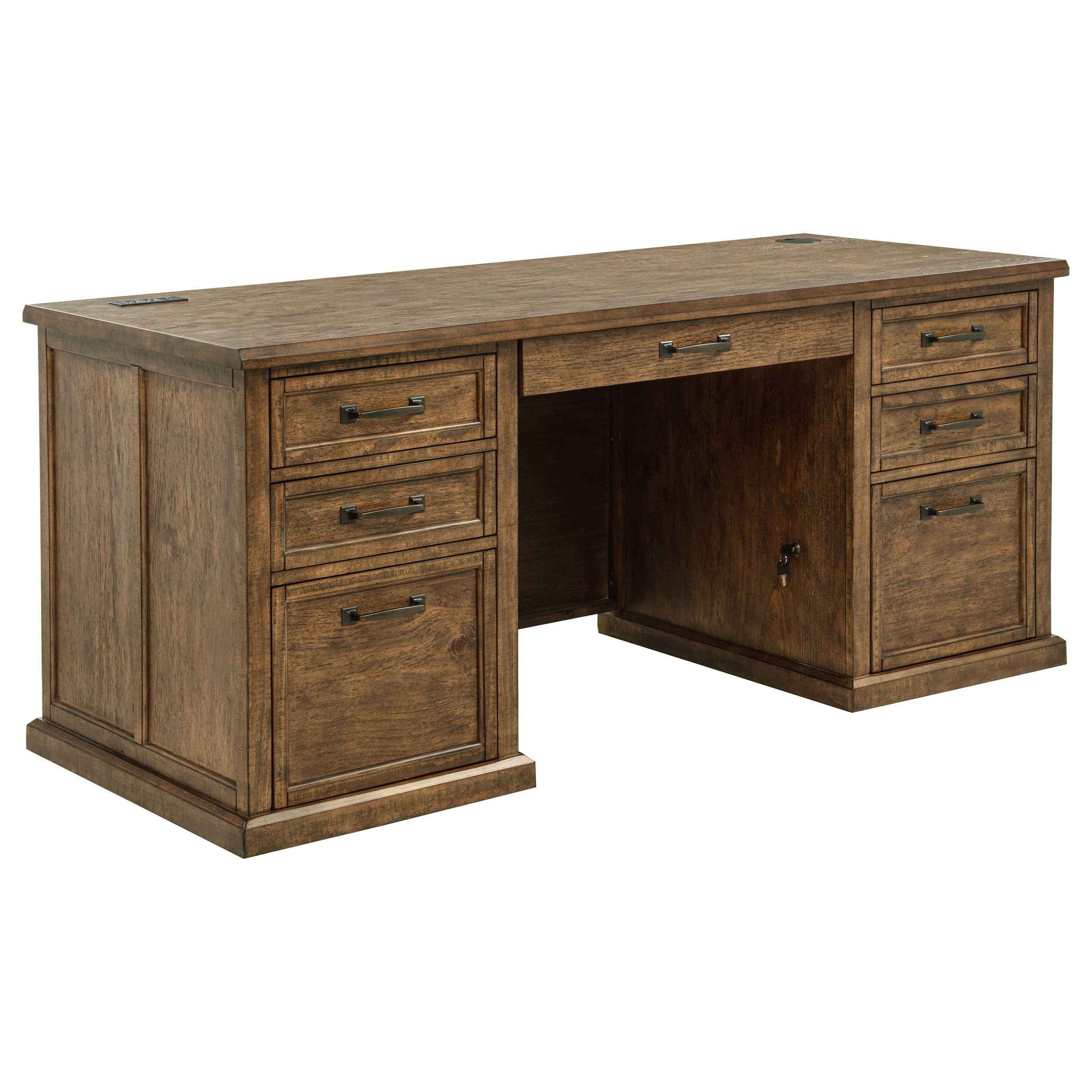 Altidore Distressed Brown 68-inch 7-drawer Executive Home Office Desk - Image 4