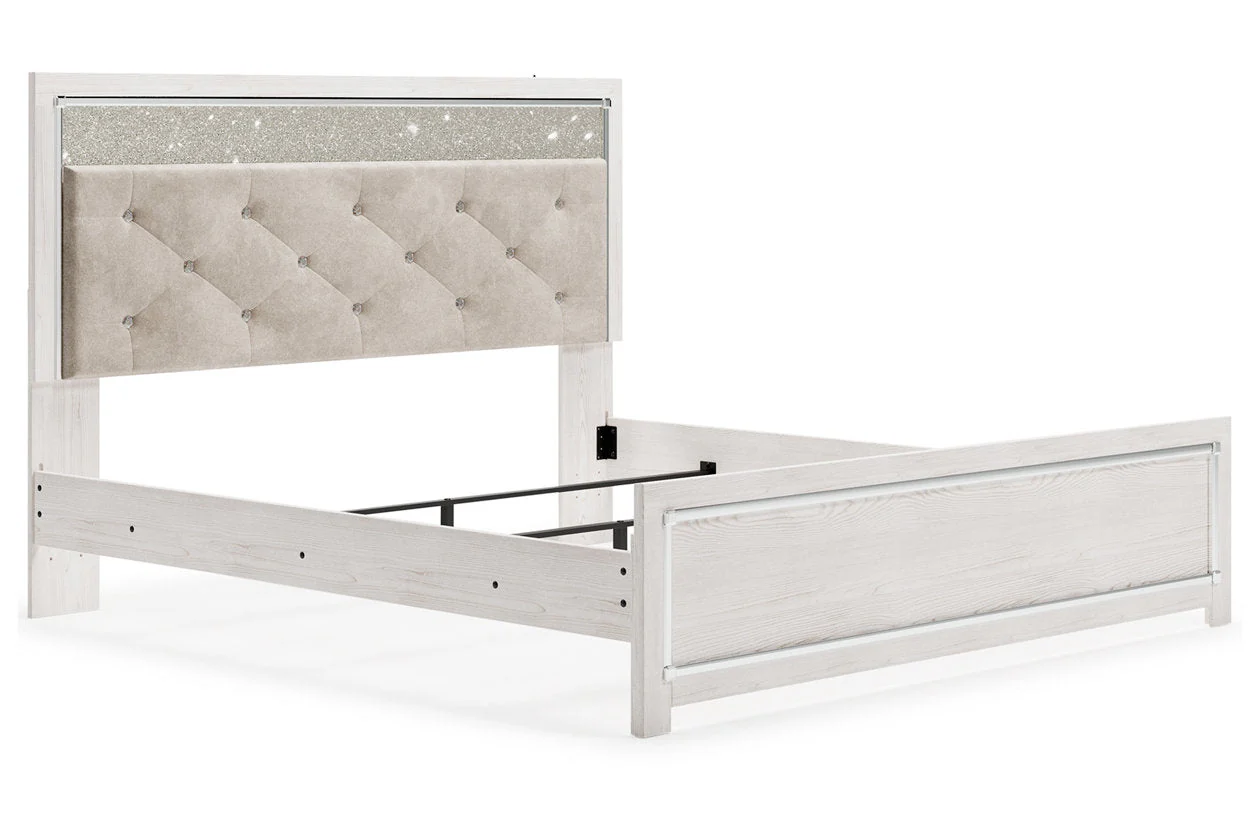 Altyra White King Upholstered Panel Bed - Image 3