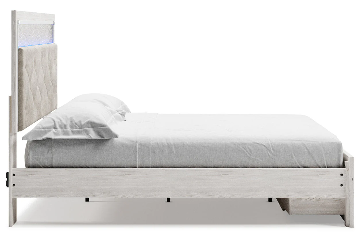 Altyra White King Upholstered Storage Panel Bed - Image 5