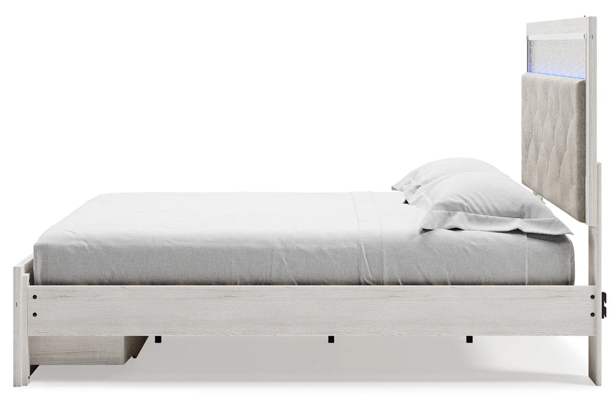 Altyra White King Upholstered Storage Panel Bed - Image 7
