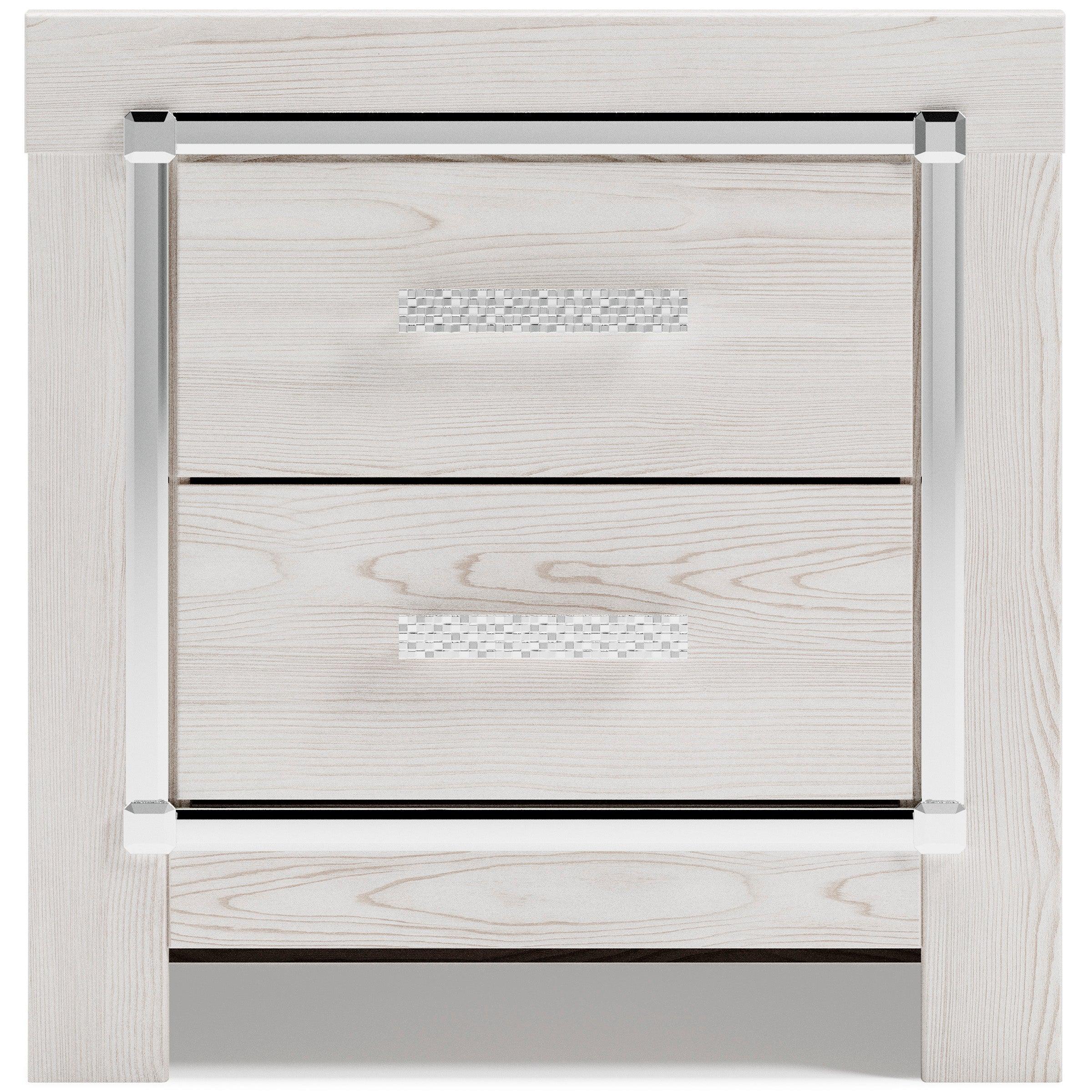 Altyra White LED Bookcase Upholstered Panel Bedroom Set - Image 5