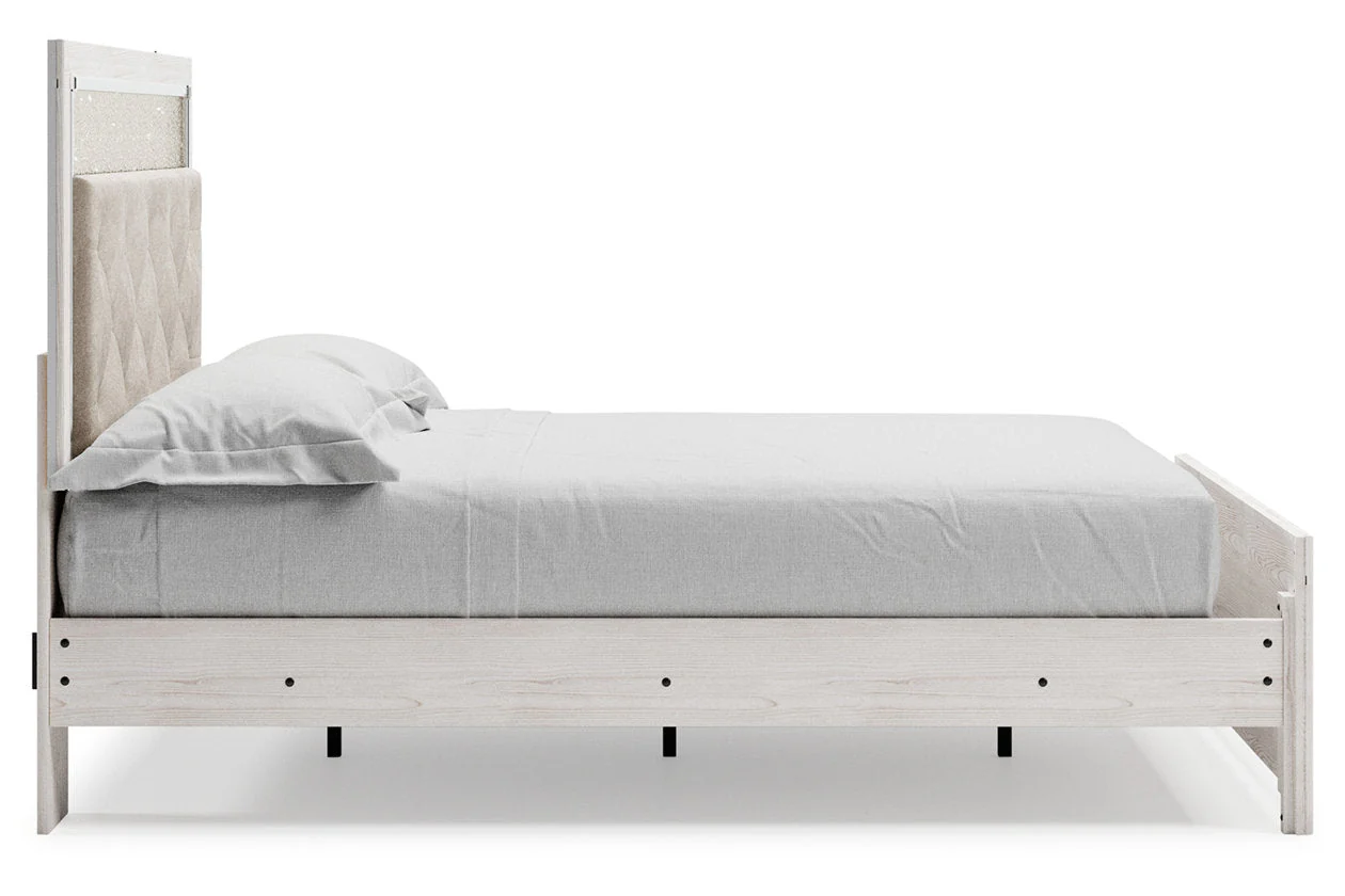 Altyra White Queen Upholstered Panel Bed - Image 6