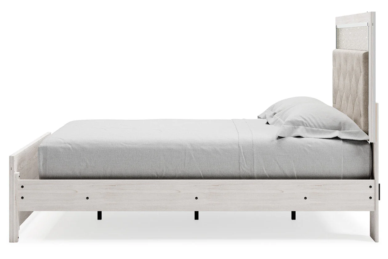 Altyra White Queen Upholstered Panel Bed - Image 8