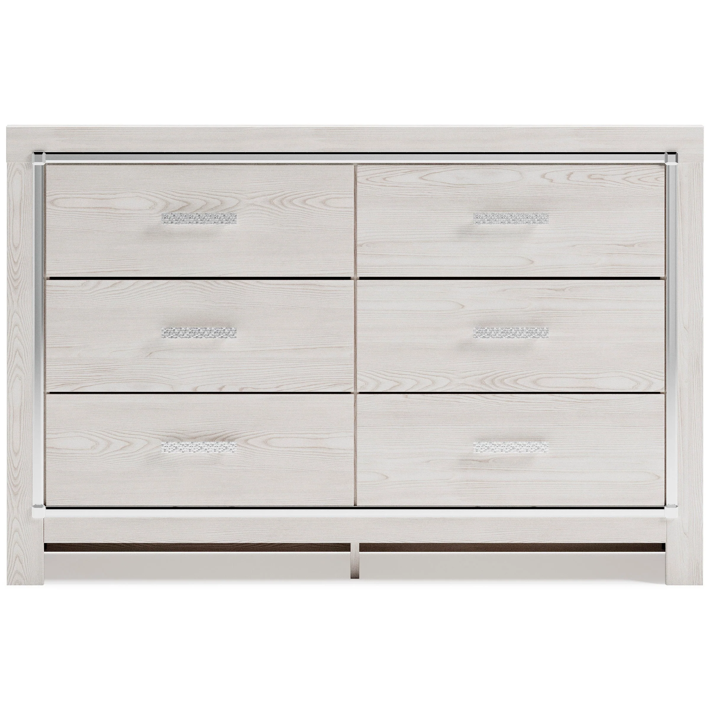 Altyra White Upholstered LED Bookcase Panel Bedroom Set - Image 3