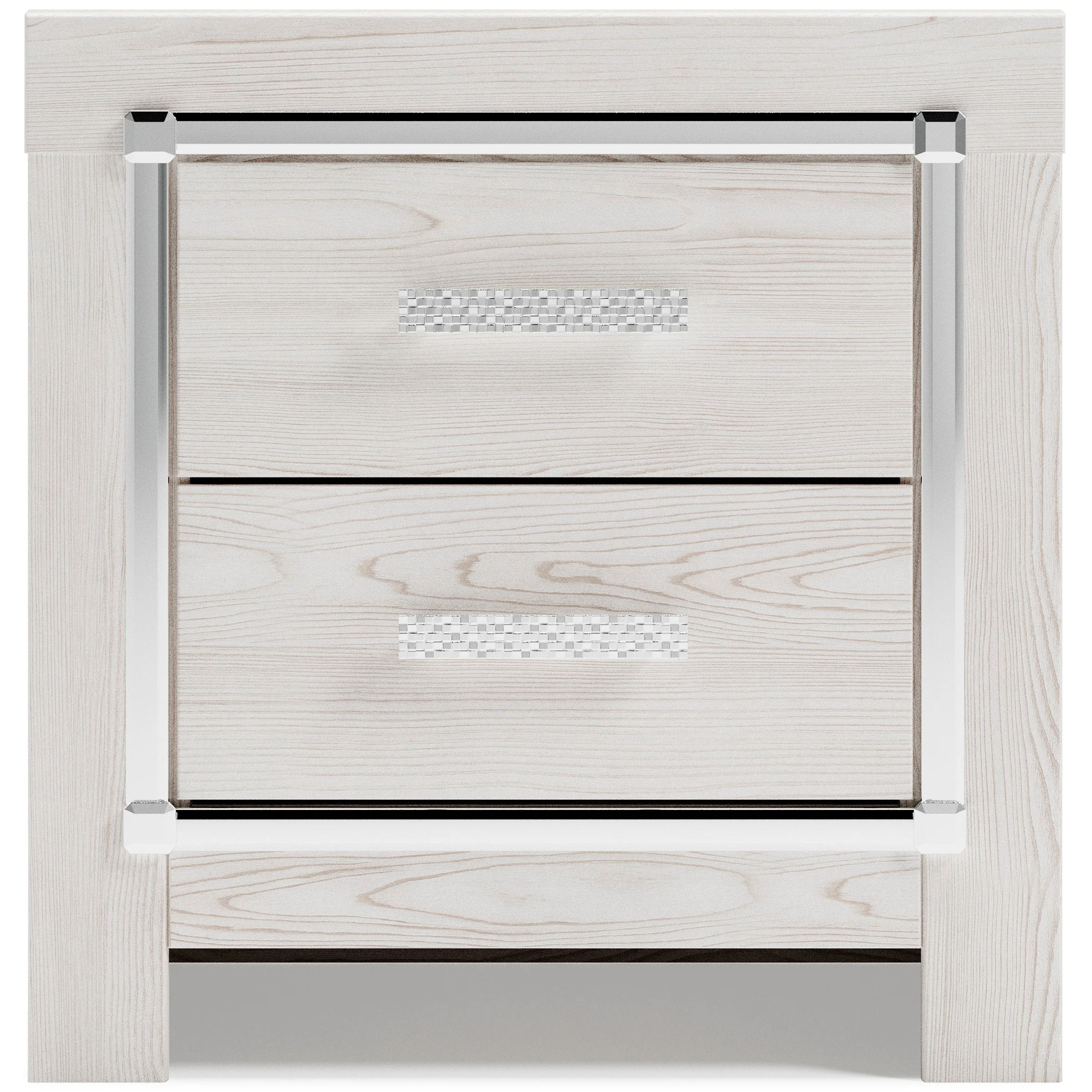 Altyra White Upholstered LED Bookcase Panel Bedroom Set - Image 5