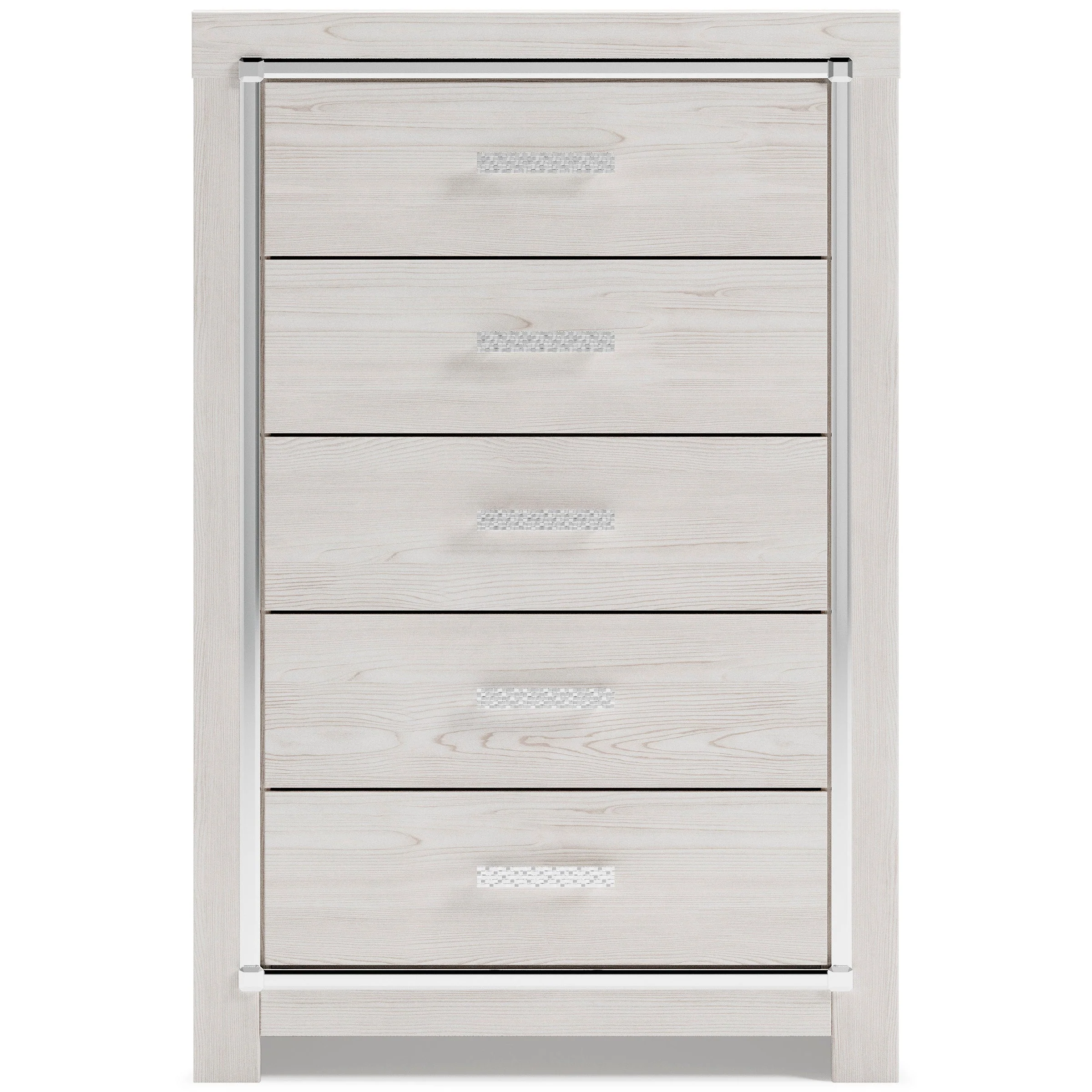 Altyra White Upholstered LED Bookcase Panel Bedroom Set - Image 6