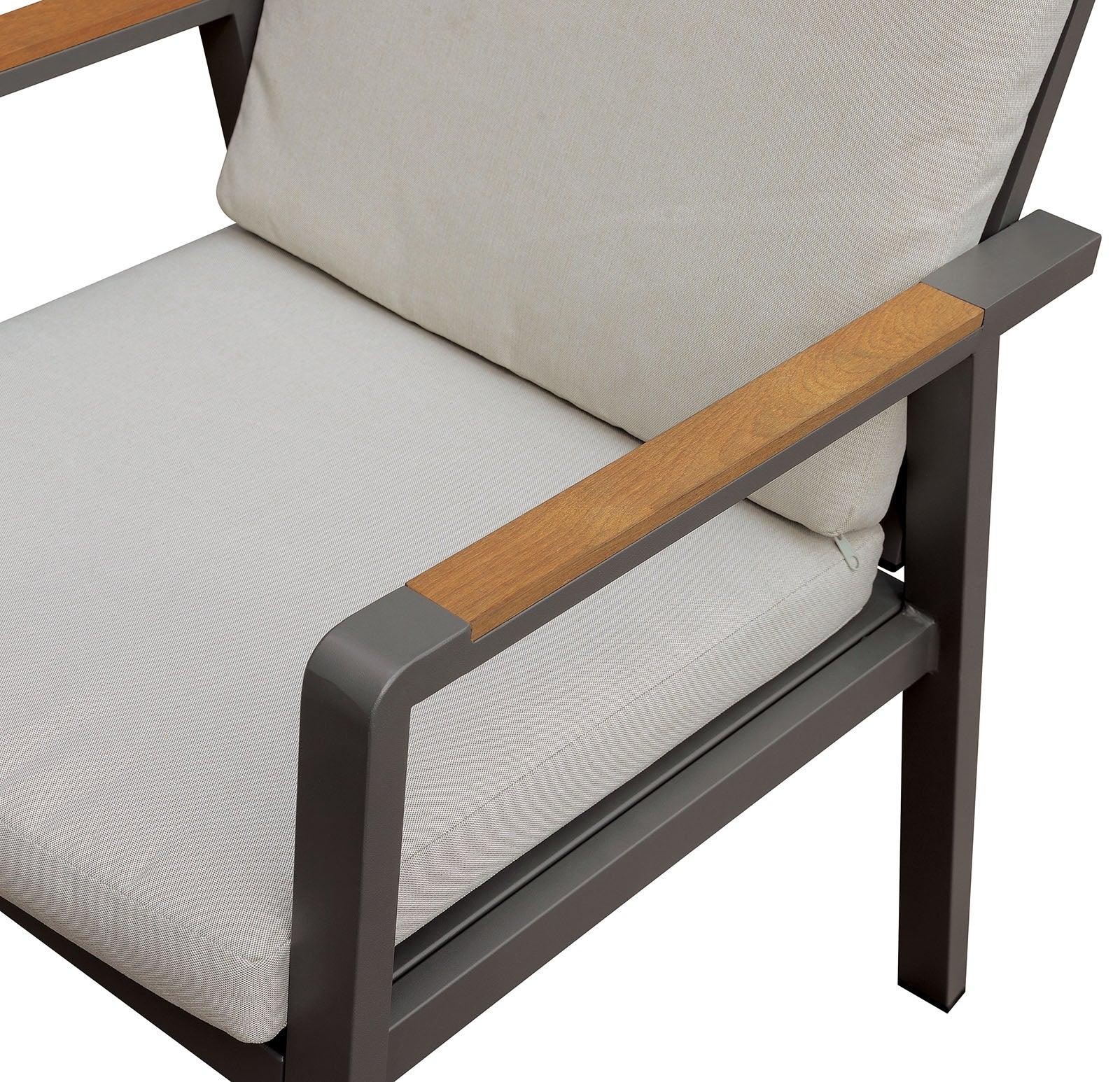 Alycia White/Beige/Gray Arm Chair - Image 3