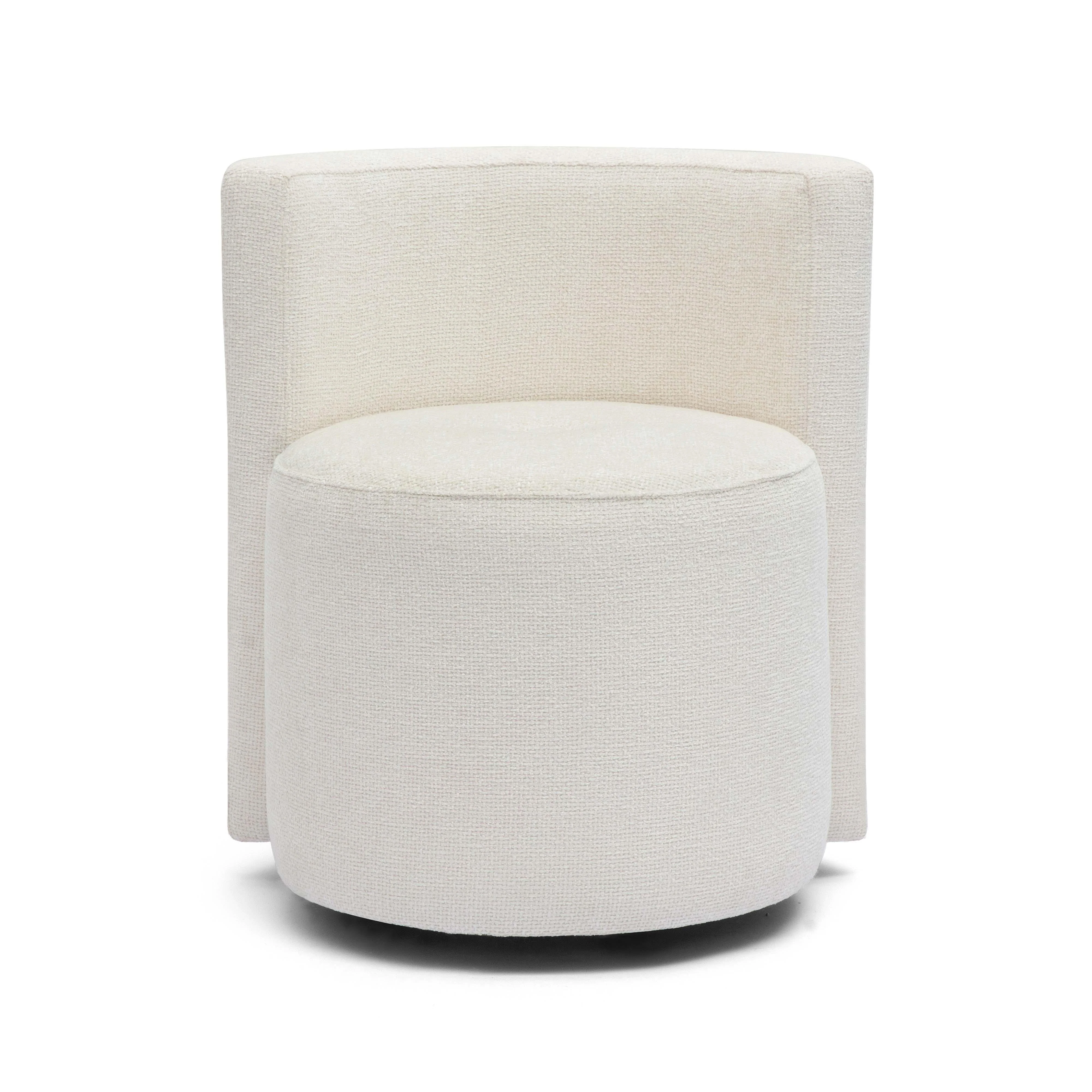 Alyssa Cream Chenille Rolling Desk Chair - Image 3