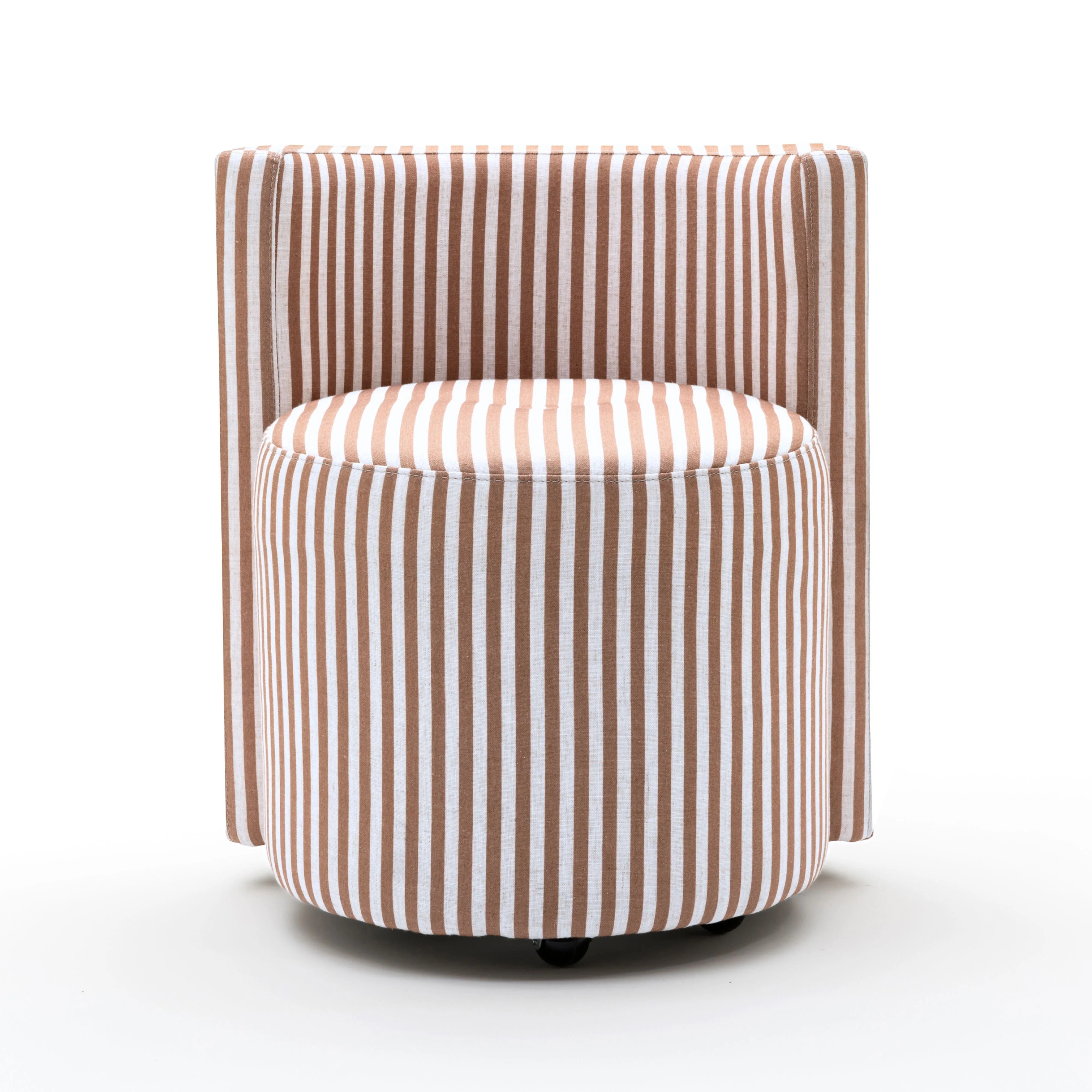 Alyssa Striped Performance Linen Rolling Desk Chair - Image 19