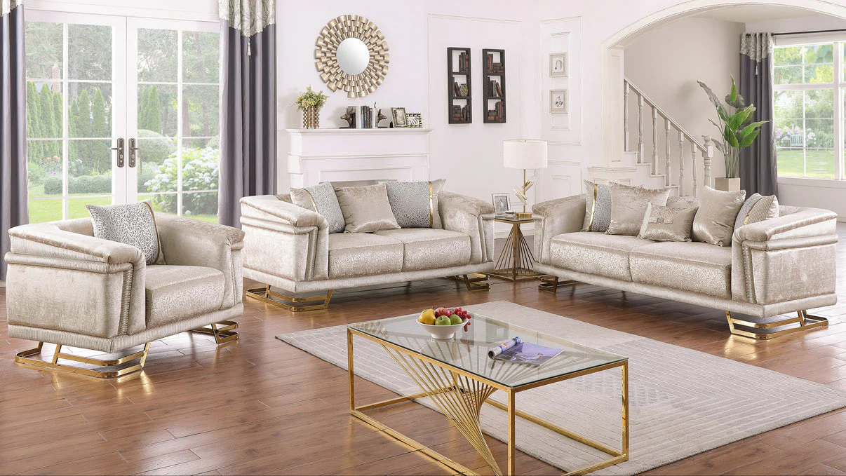 Amalfi Champagne Living Room Set - Image 5