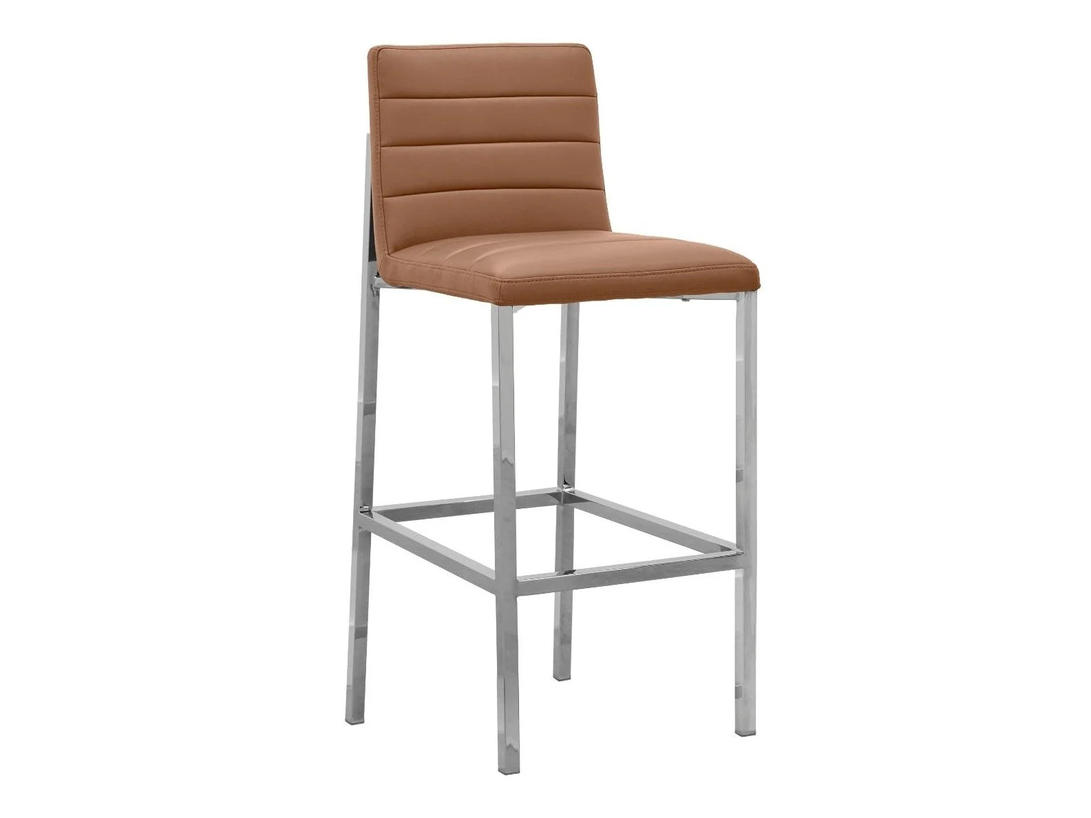Amalfi Metal Back Bar Stool in Cognac Leather (Set of 2)