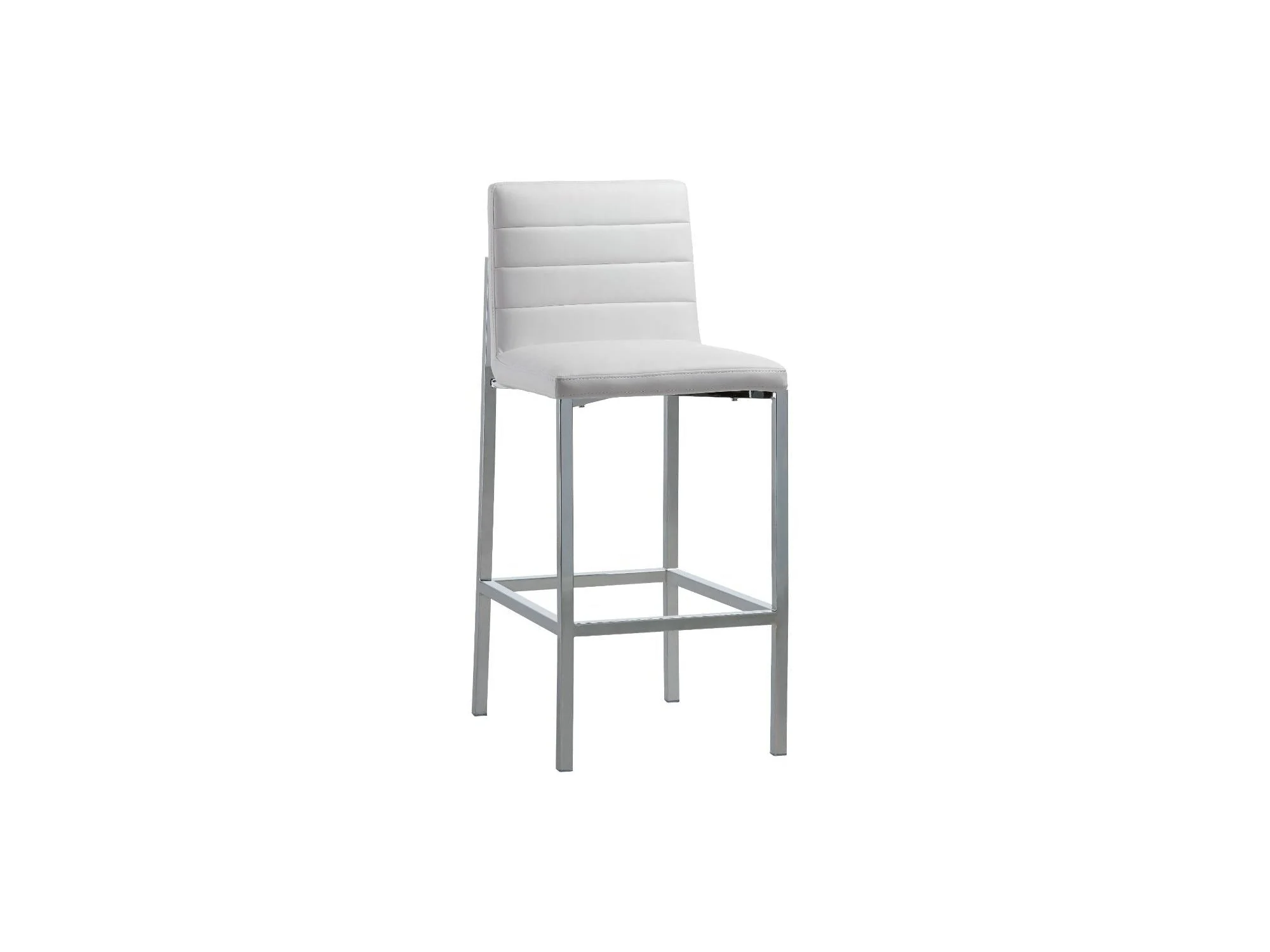 Amalfi Metal Back Bar Stool in White Leather (Set of 2)