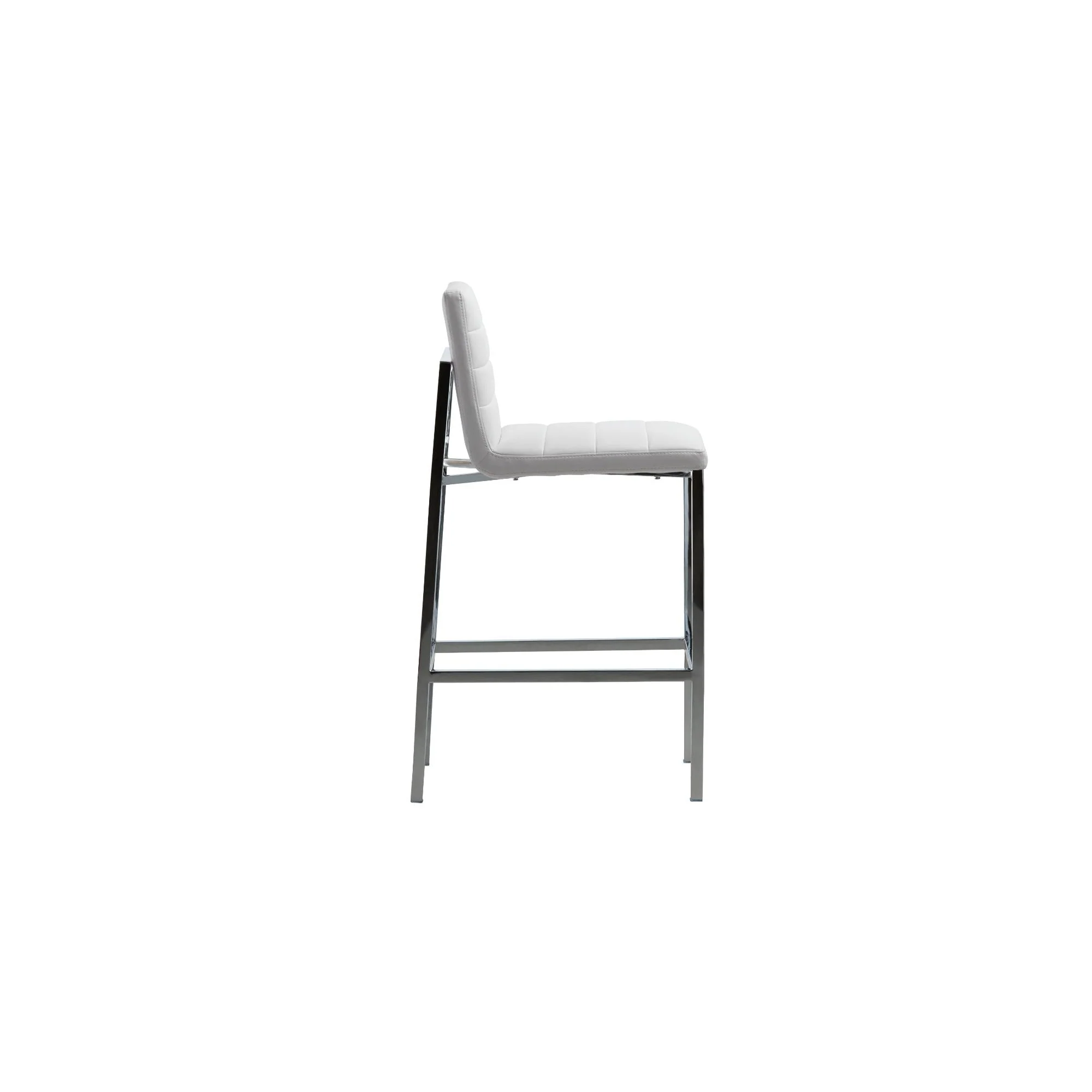 Amalfi Metal Back Bar Stool in White Leather (Set of 2) - Image 2