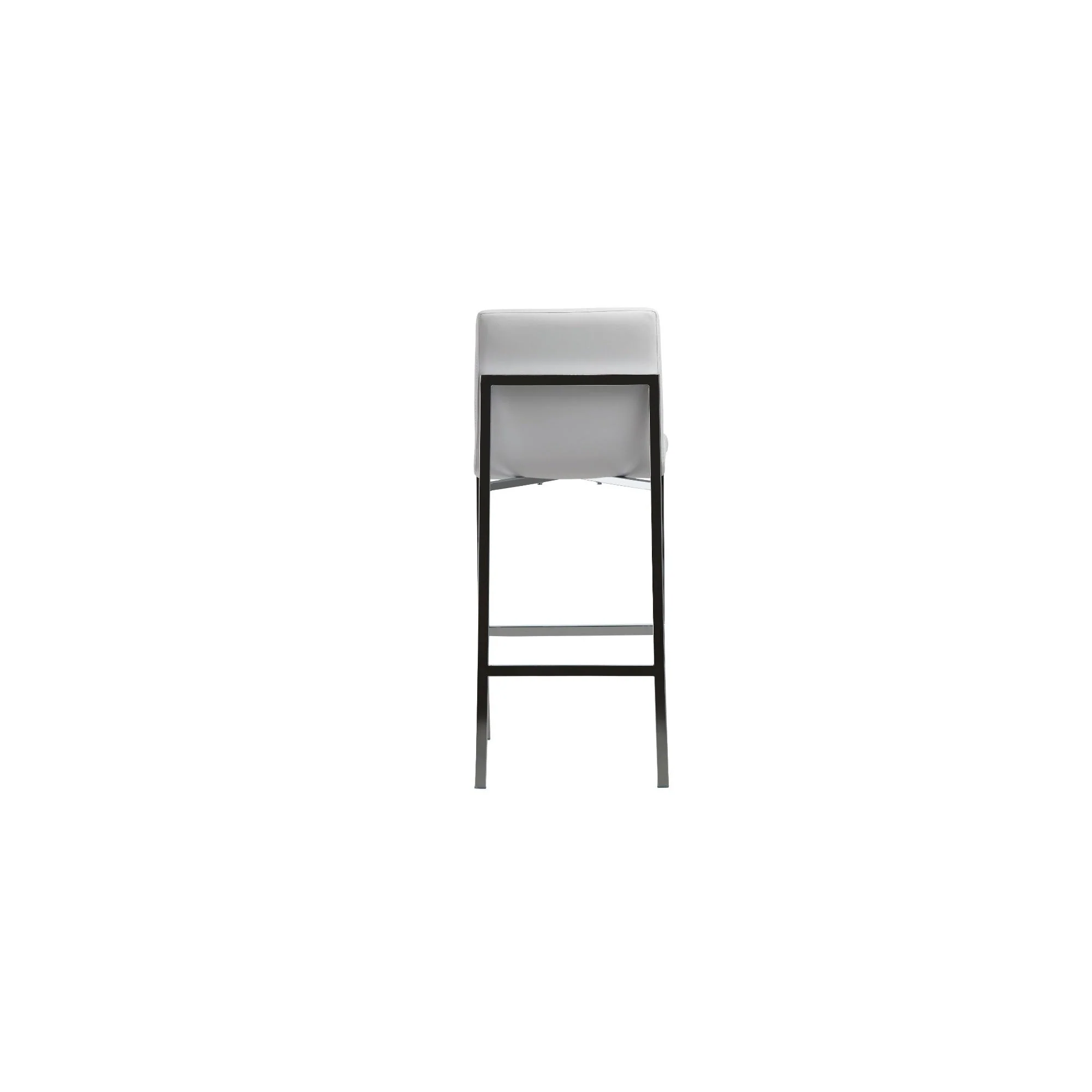 Amalfi Metal Back Bar Stool in White Leather (Set of 2) - Image 4